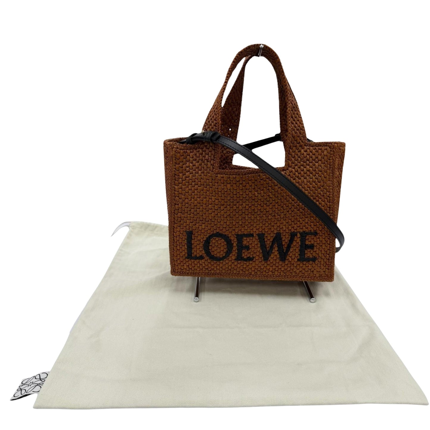 LOEWE Small Raffia Font Tote