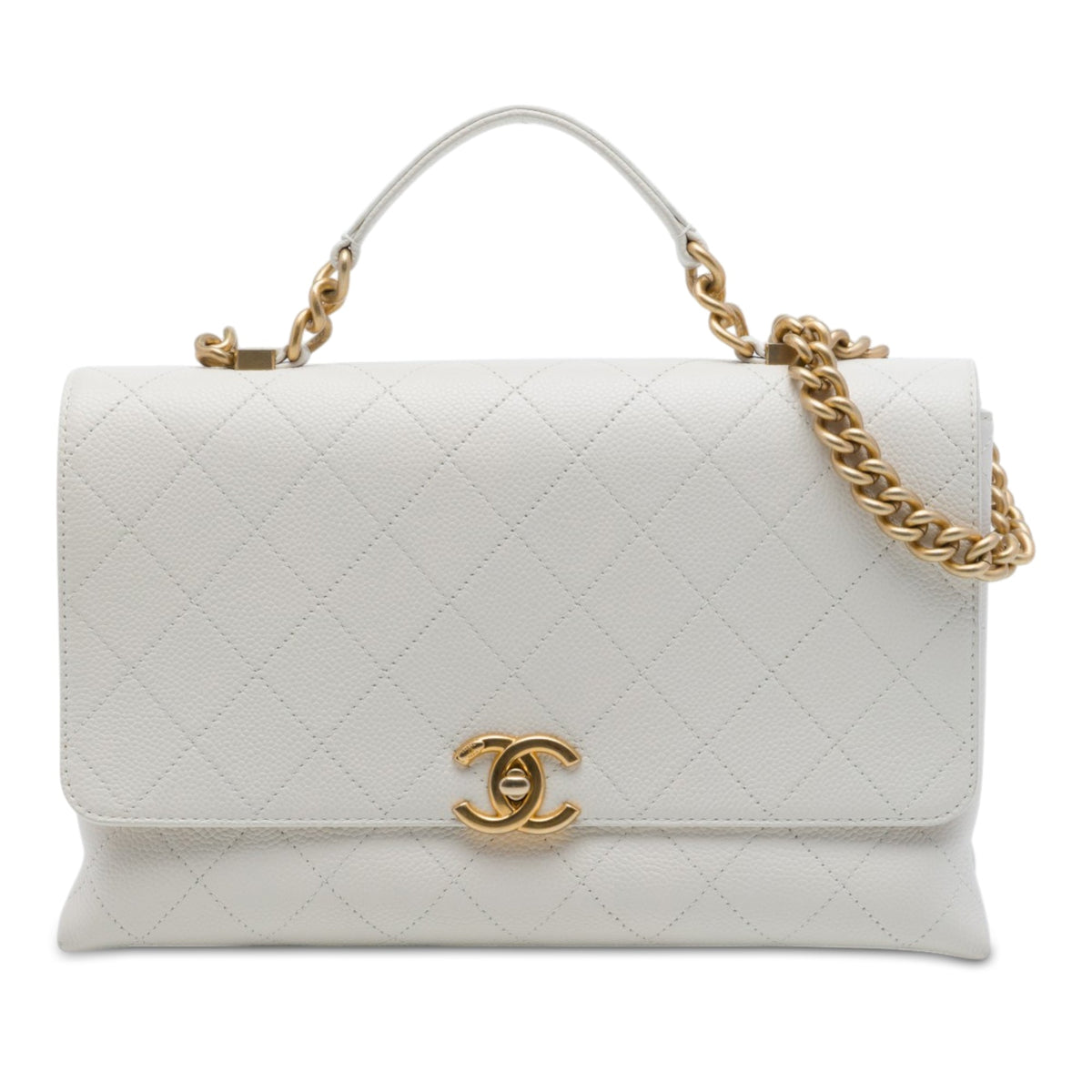 Chanel Medium Stitched Caviar Chic Affinity Top Handle Bag