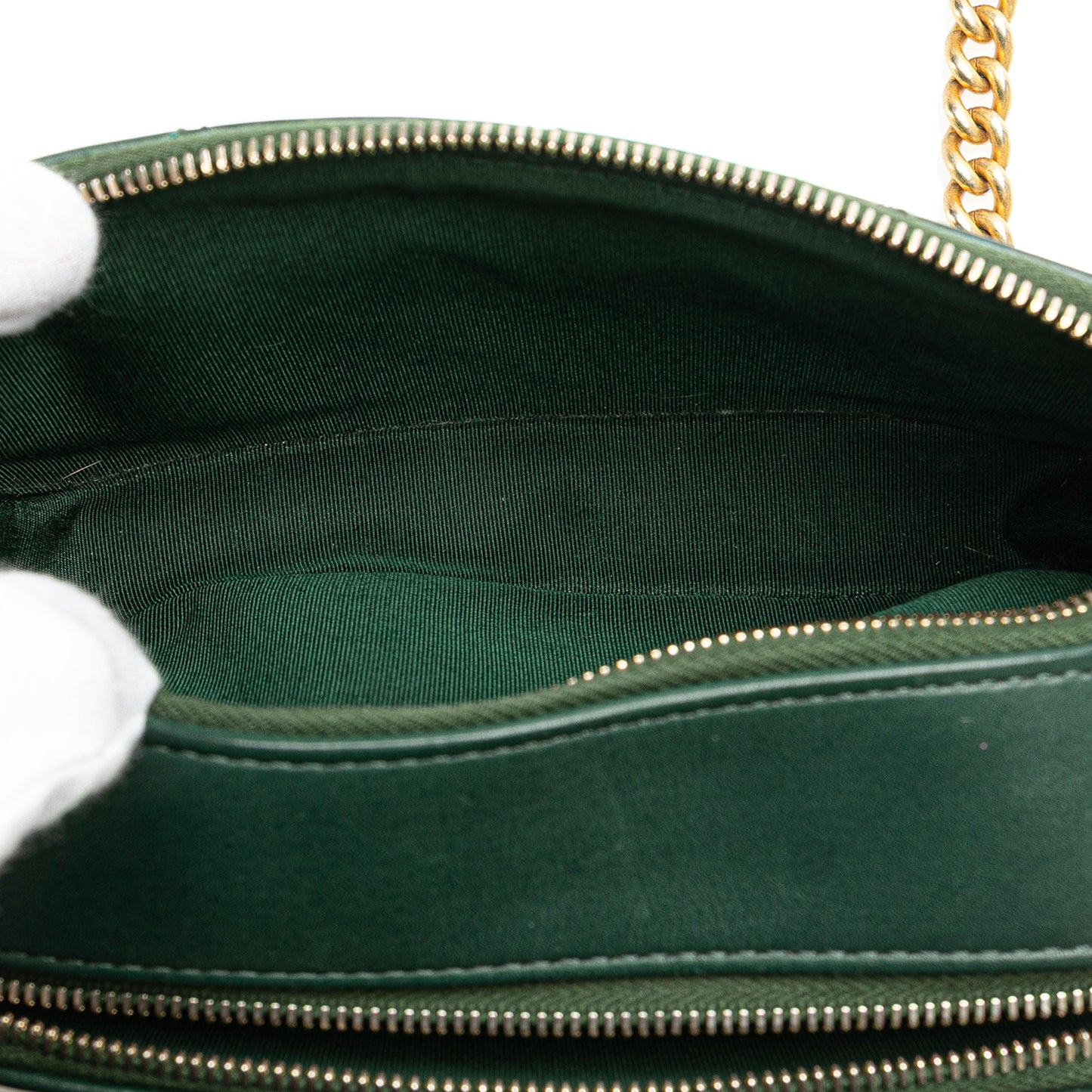 Chanel Stitched Calfskin and Grosgrain Button Up Double Zip Camera Bag
