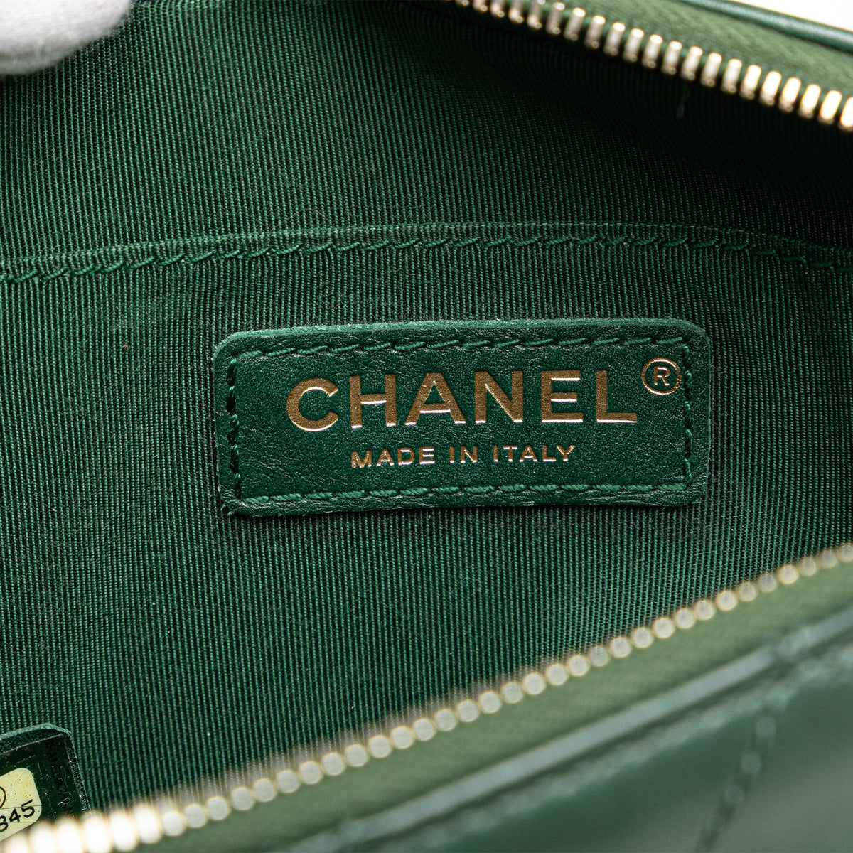 Chanel Stitched Calfskin and Grosgrain Button Up Double Zip Camera Bag