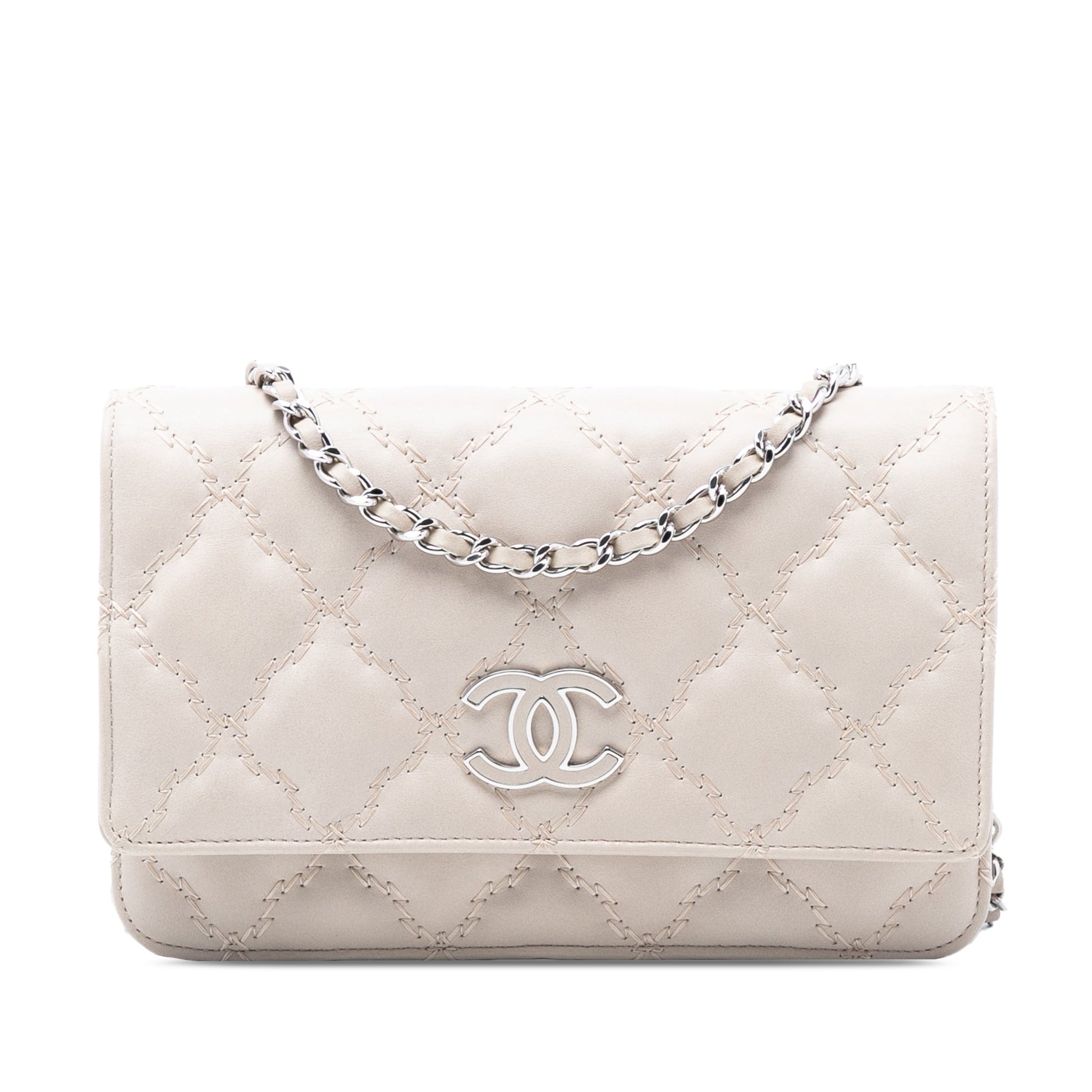 Chanel CC Quilted Calfskin Double Stitch Hamptons Wallet on Chain