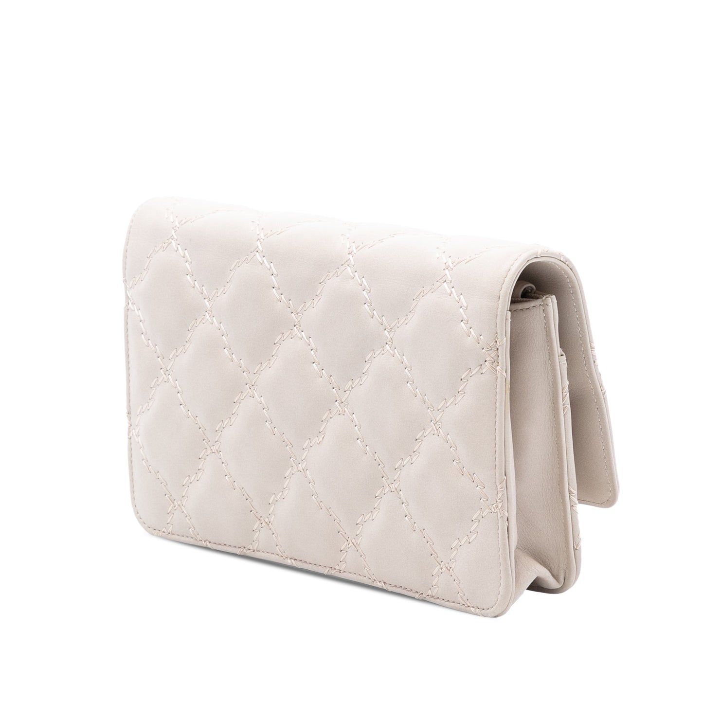 Chanel CC Quilted Calfskin Double Stitch Hamptons Wallet on Chain