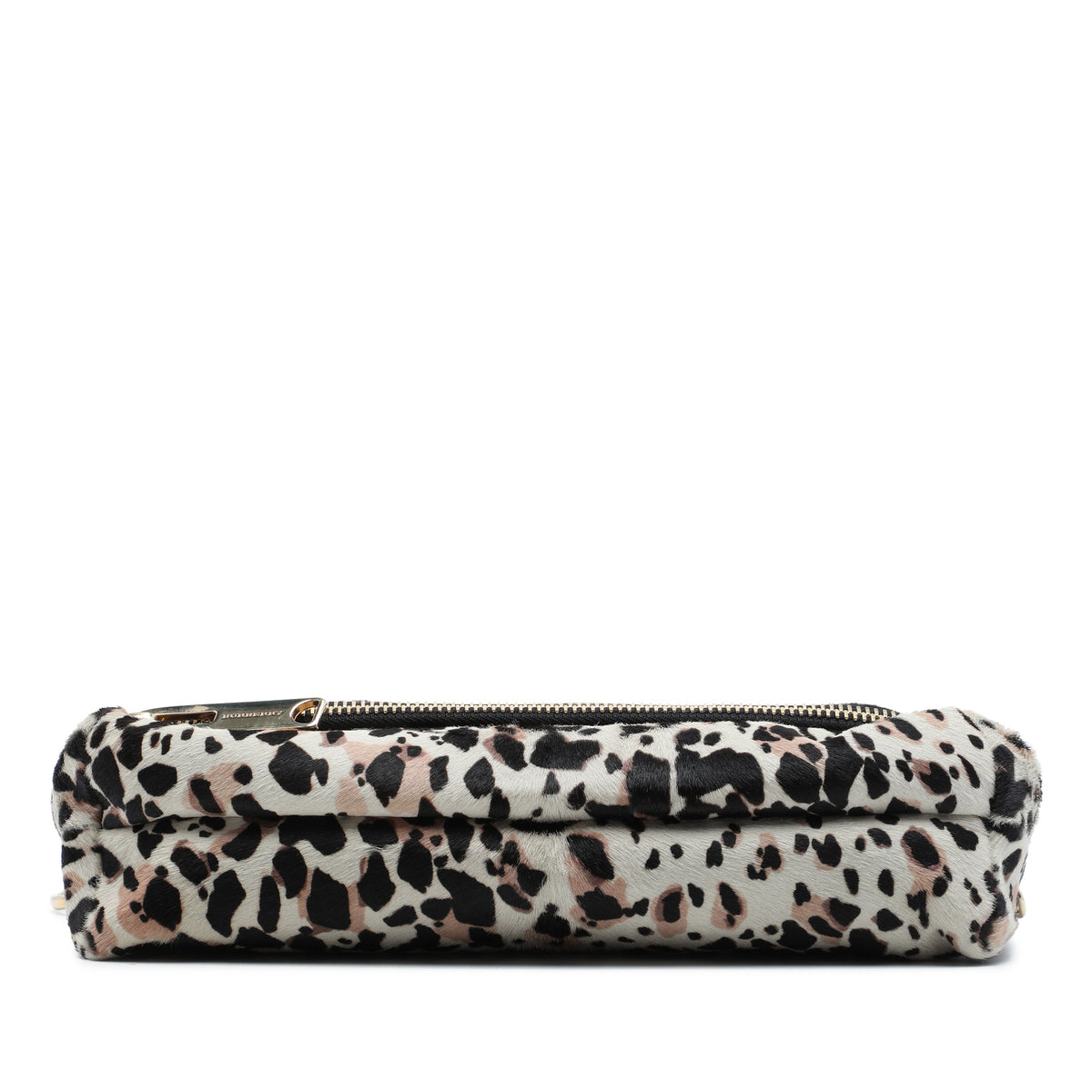 Burberry Leopard Printed Calf Hair Fold Over Clutch with Strap