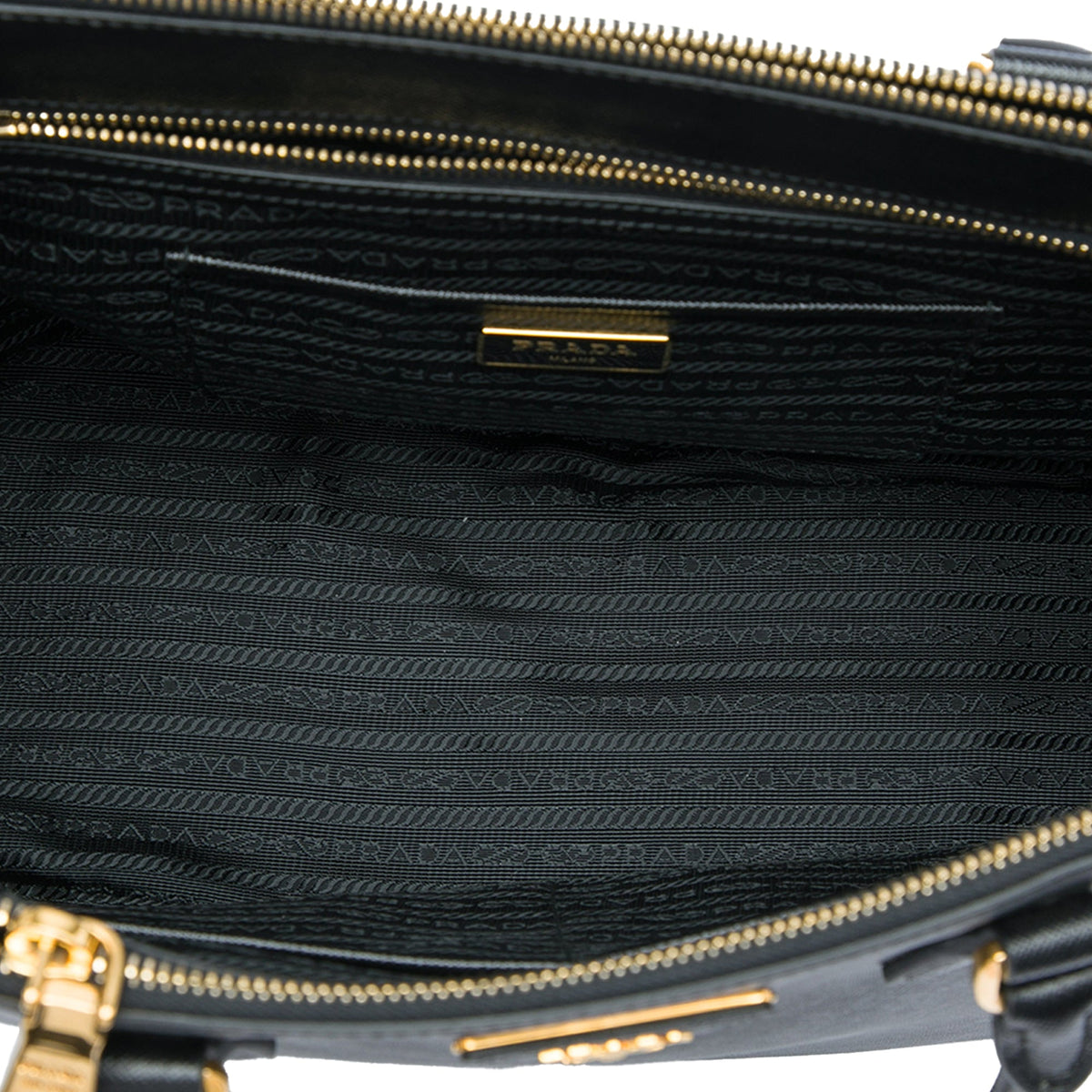 Prada Large Saffiano Lux Galleria Double Zip Satchel — Black