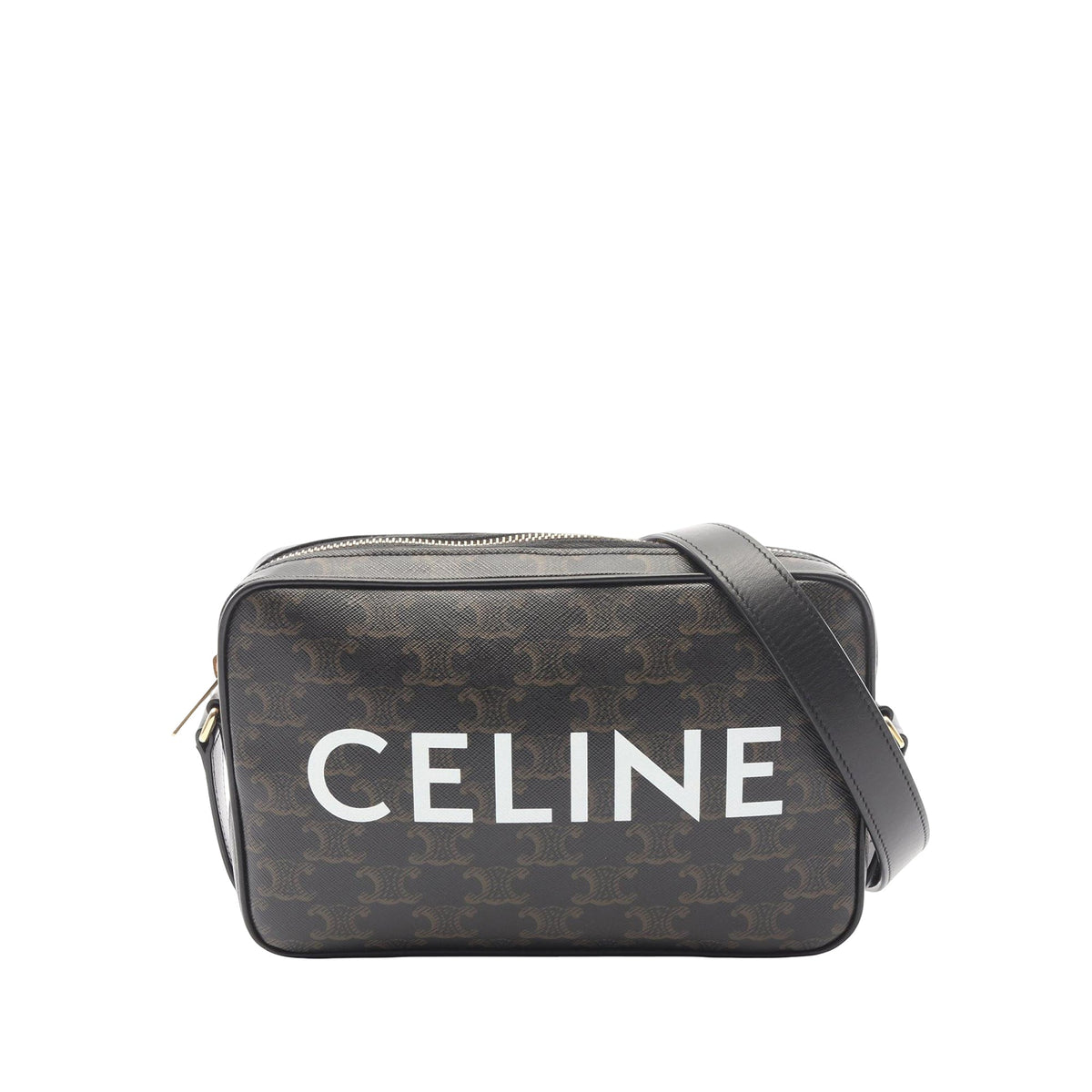 Celine Medium Triomphe Coated Canvas Logo Crossbody