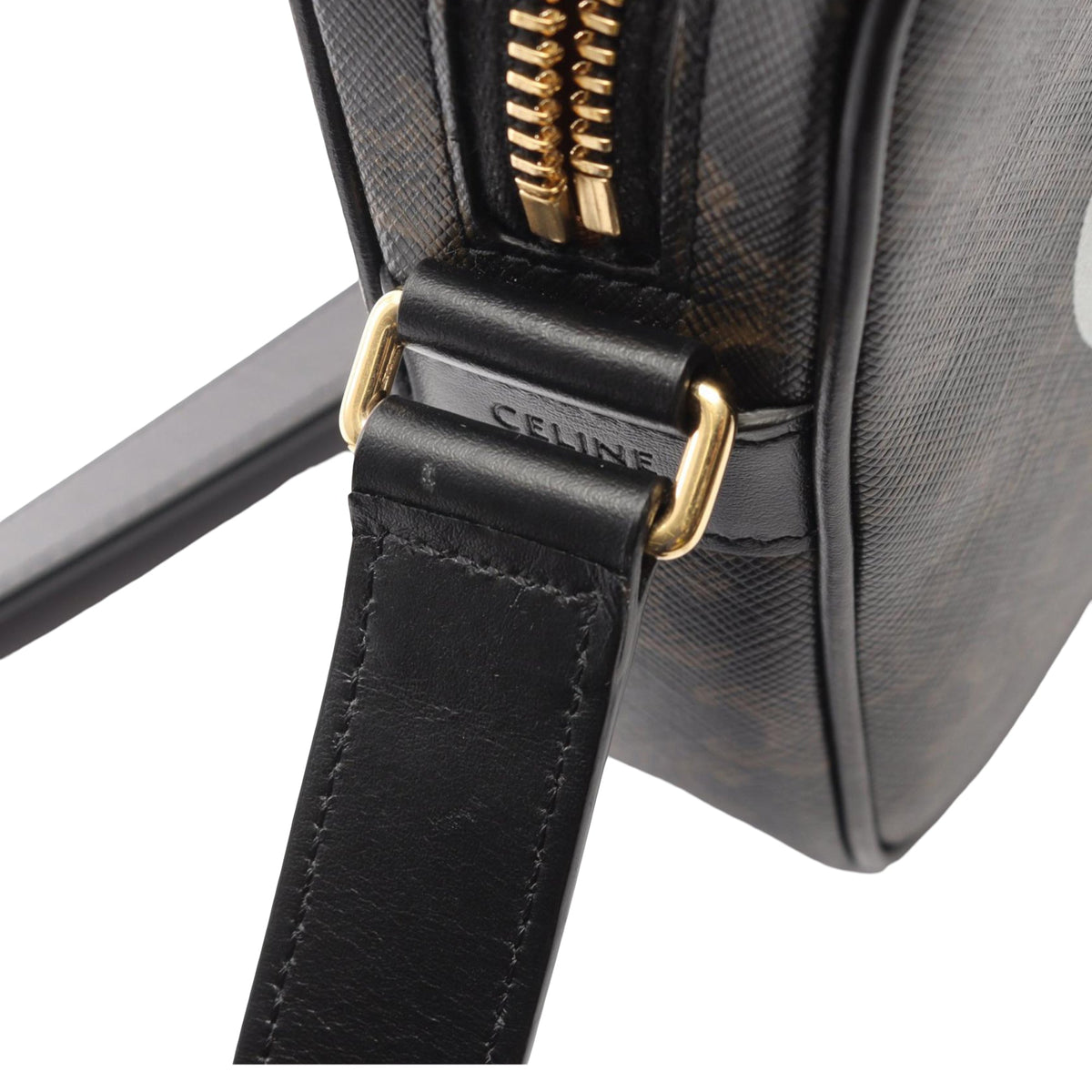 Celine Medium Triomphe Coated Canvas Logo Crossbody