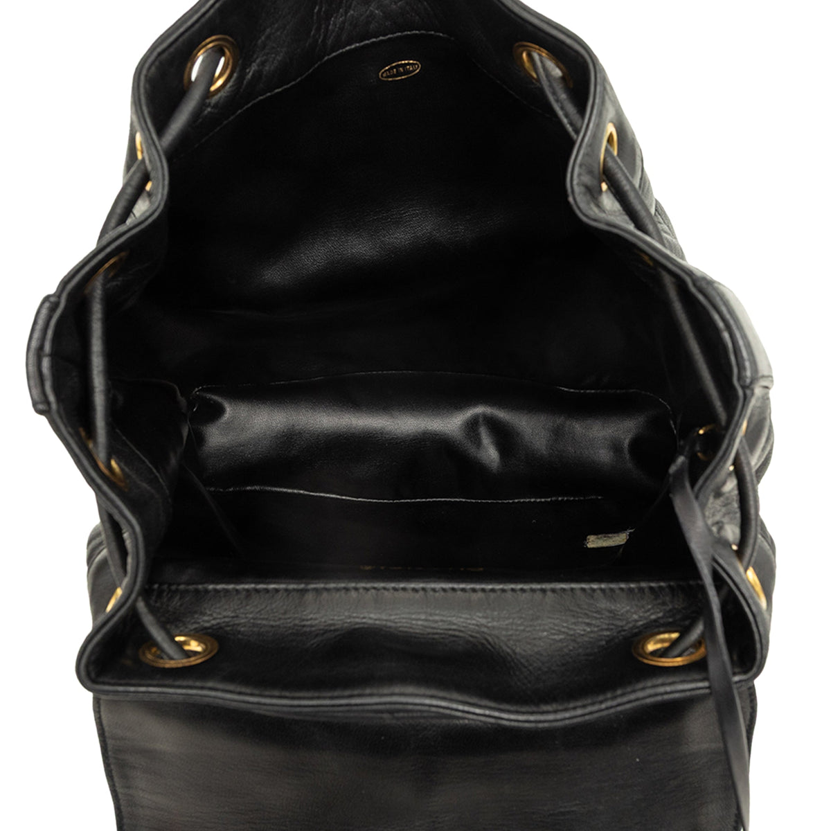 Chanel Large CC Quilted Lambskin Drawstring Backpack — Black
