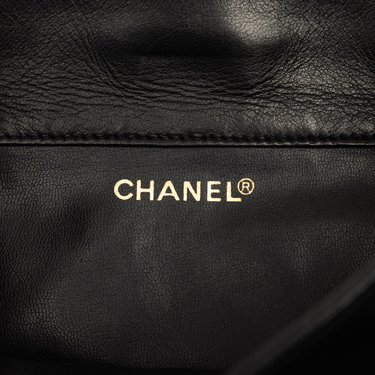 Chanel Large CC Quilted Lambskin Drawstring Backpack — Black