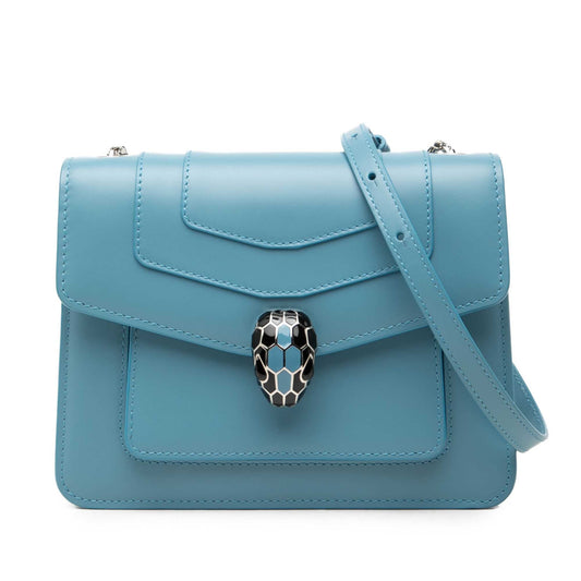 Bvlgari Leather Serpenti Forever Crossbody — Blue