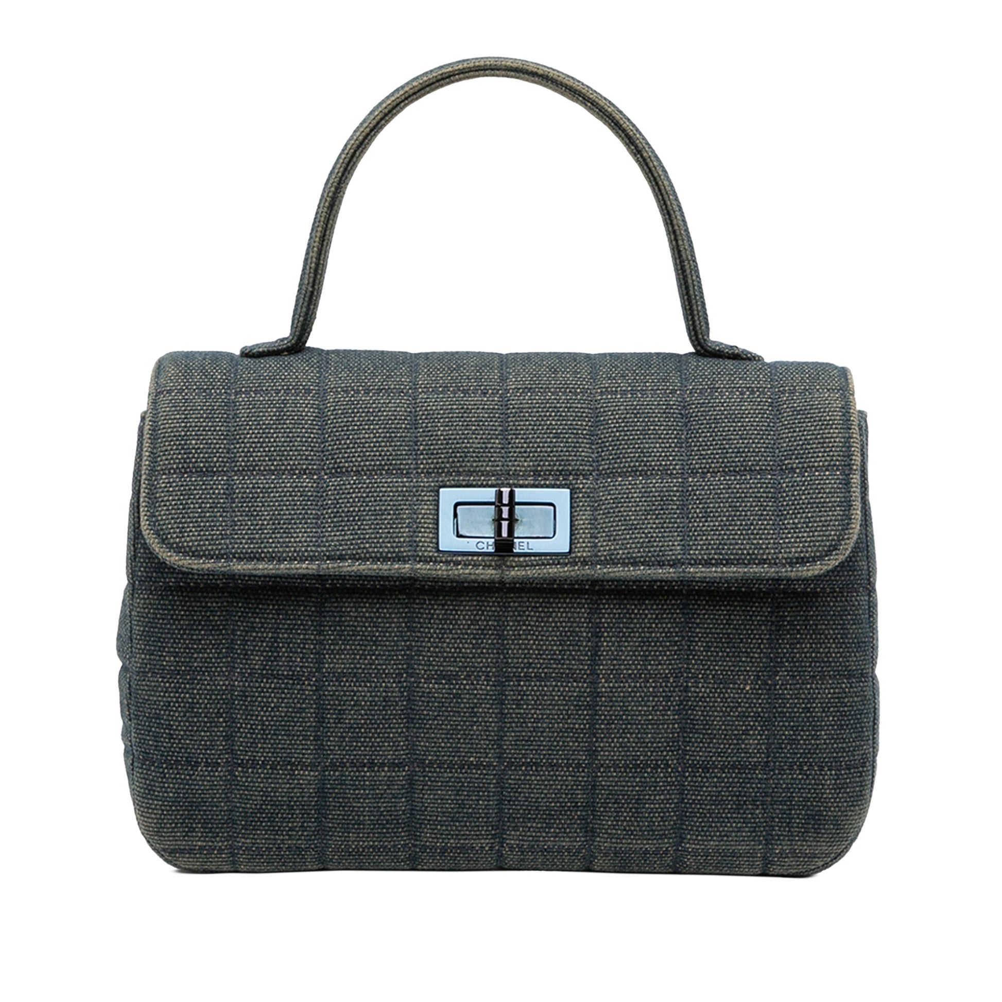 Chanel Reissue 2.55 Chocolate Bar Denim Top Handle Flap