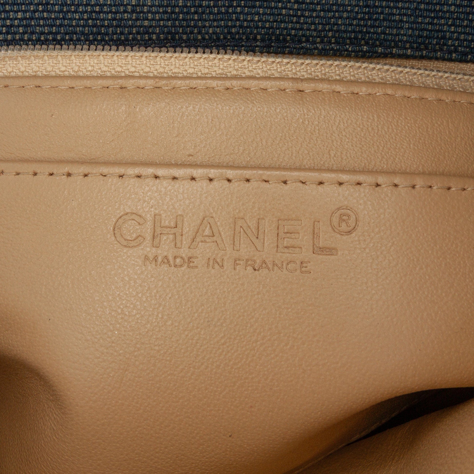 Chanel Reissue 2.55 Chocolate Bar Denim Top Handle Flap