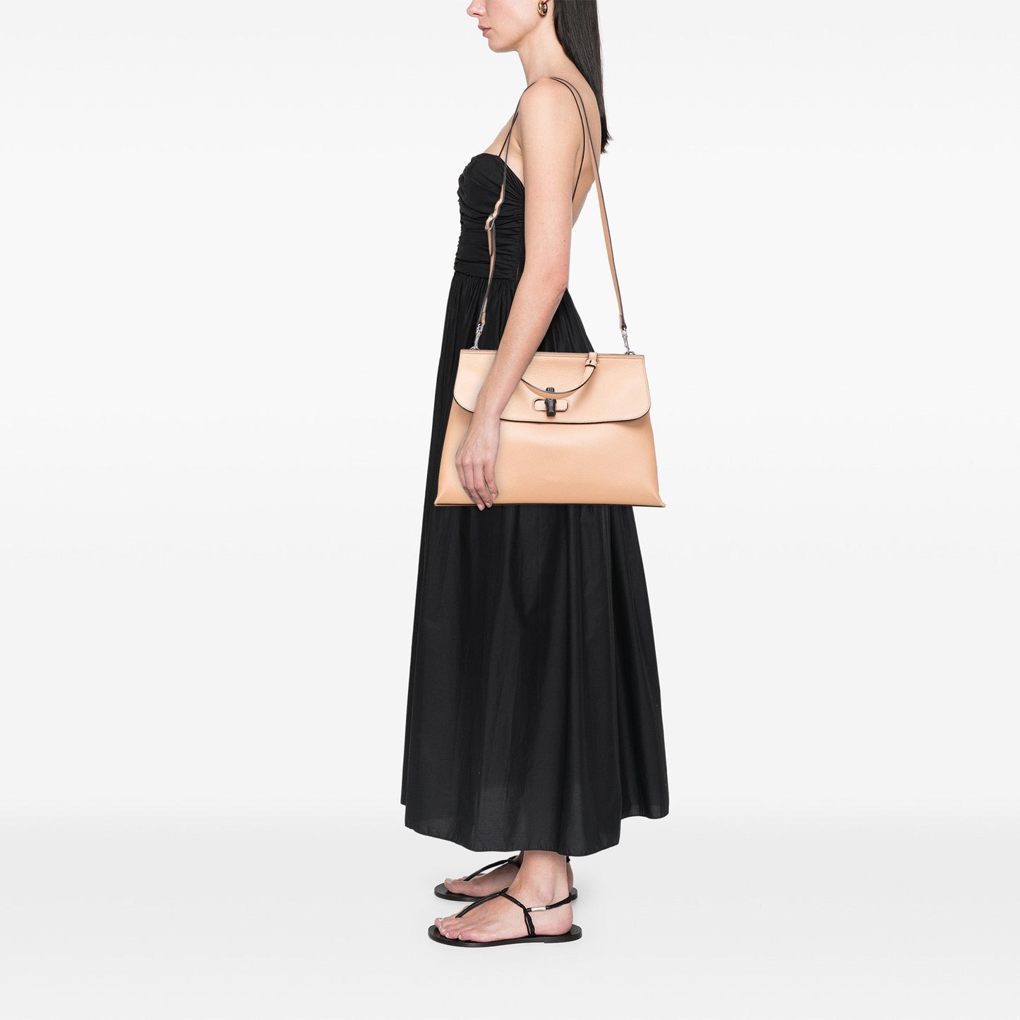 Gucci Large Leather Bamboo Daily Satchel