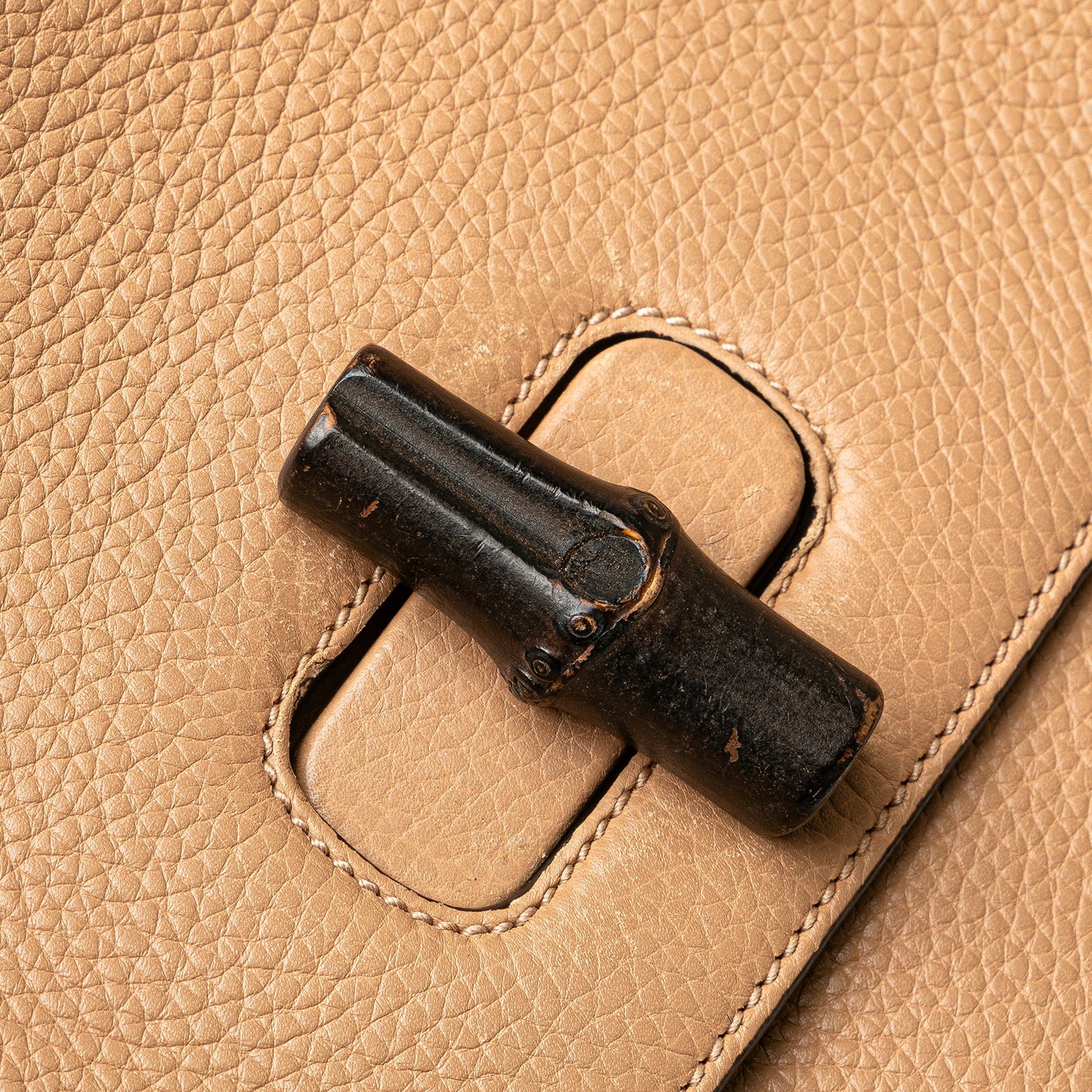 Gucci Large Leather Bamboo Daily Satchel