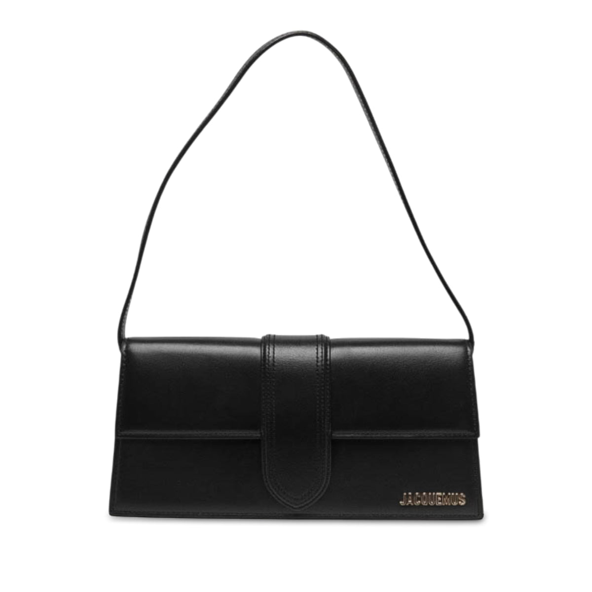 Jacquemus Leather Le Bambino Long Shoulder Bag — Black