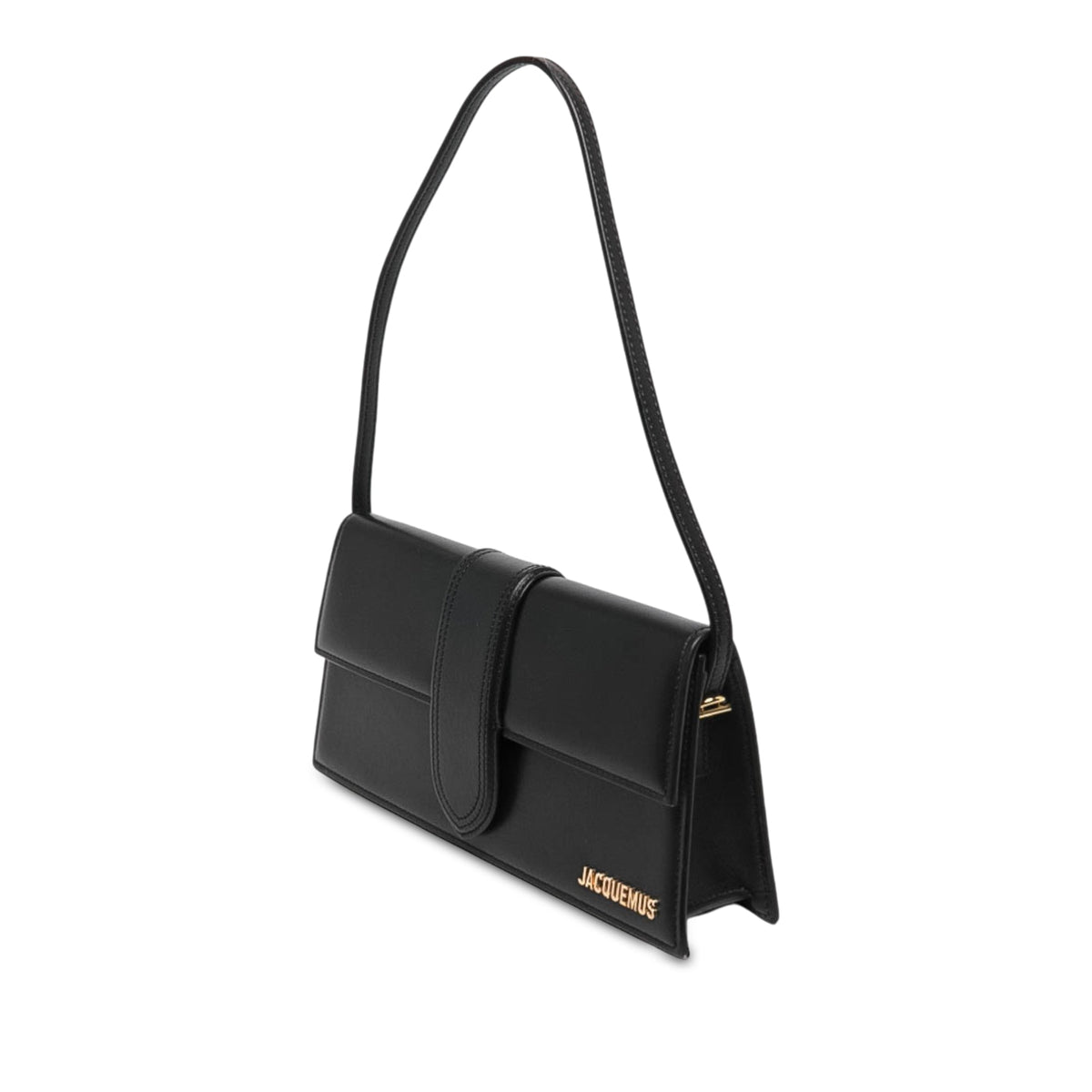 Jacquemus Leather Le Bambino Long Shoulder Bag — Black