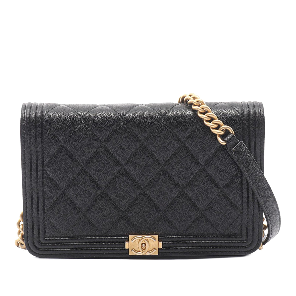 Chanel Quilted Caviar Boy Wallet on Chain