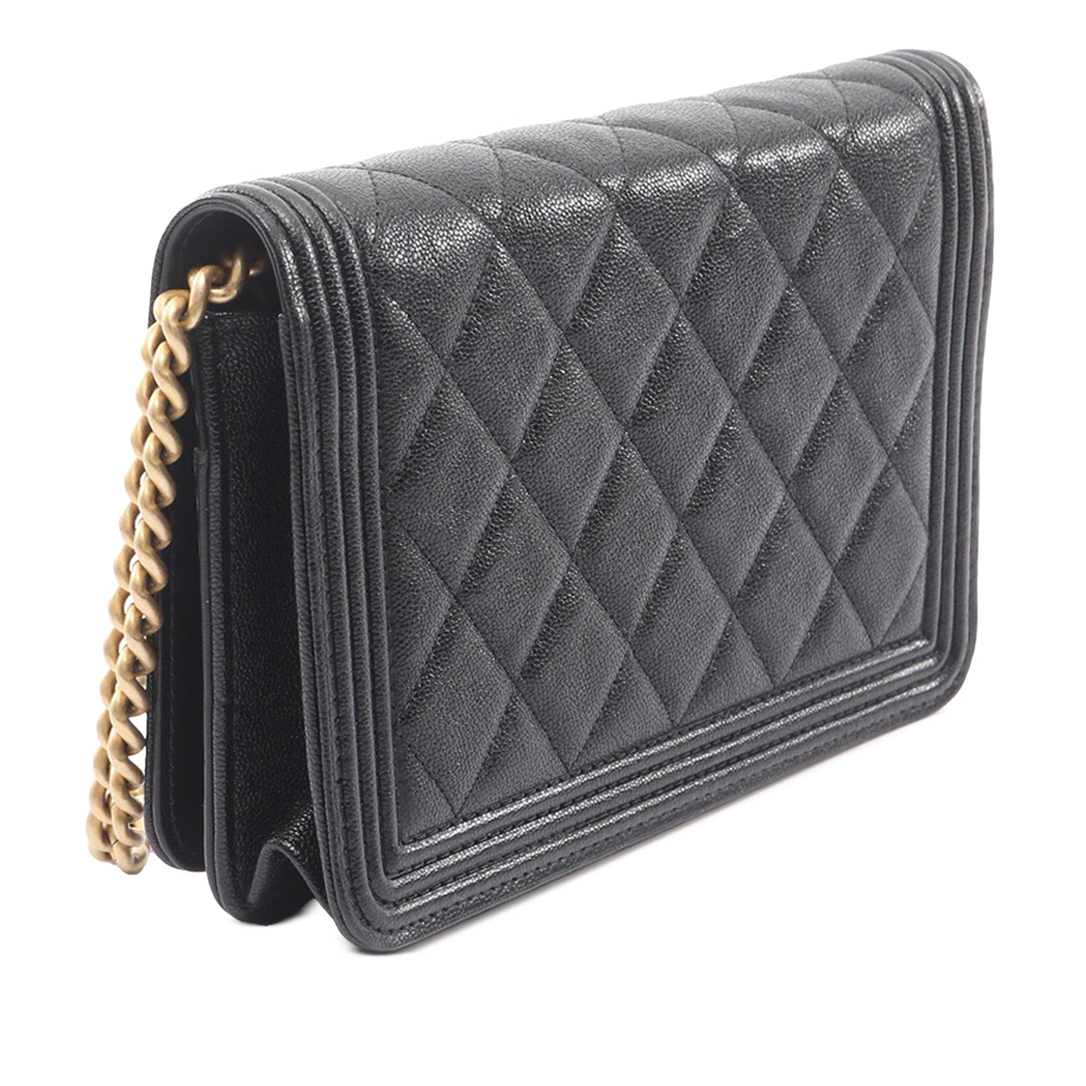 Chanel Quilted Caviar Boy Wallet on Chain