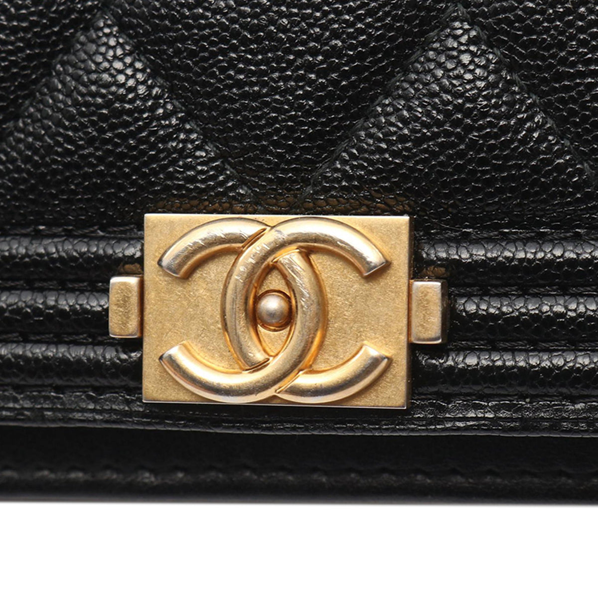 Chanel Quilted Caviar Boy Wallet on Chain