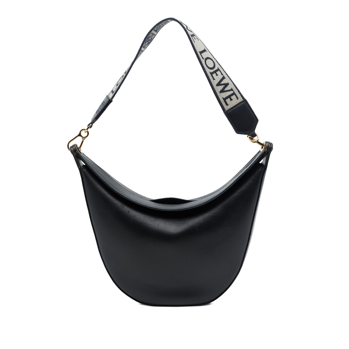 LOEWE Small Leather Luna Hobo — Black