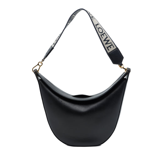 LOEWE Small Leather Luna Hobo — Black