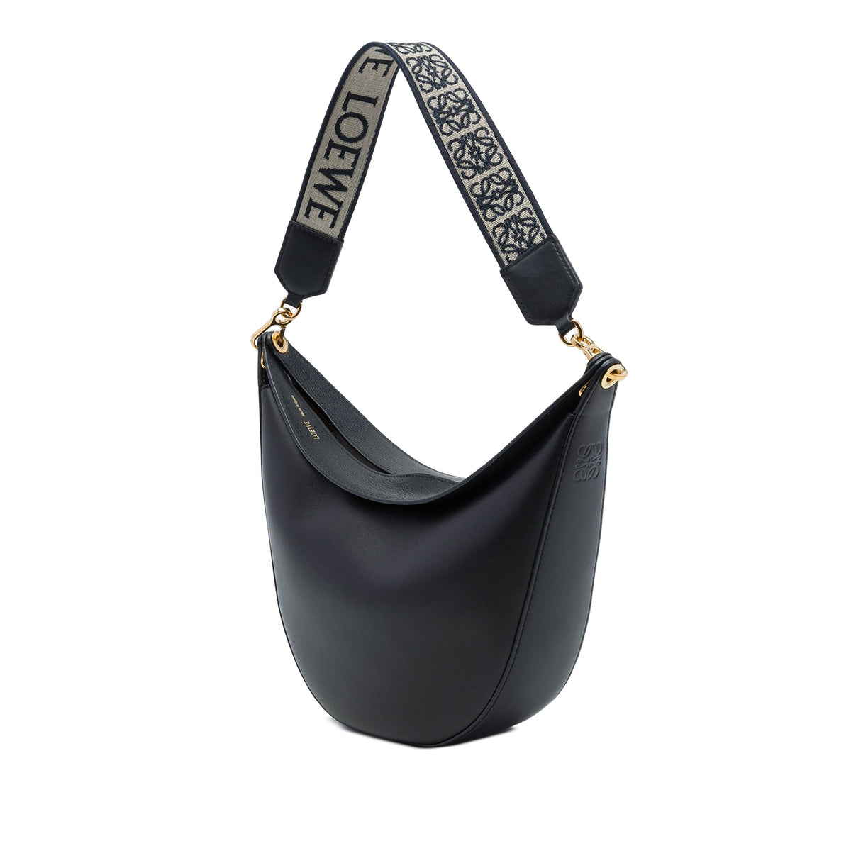 LOEWE Small Leather Luna Hobo — Black