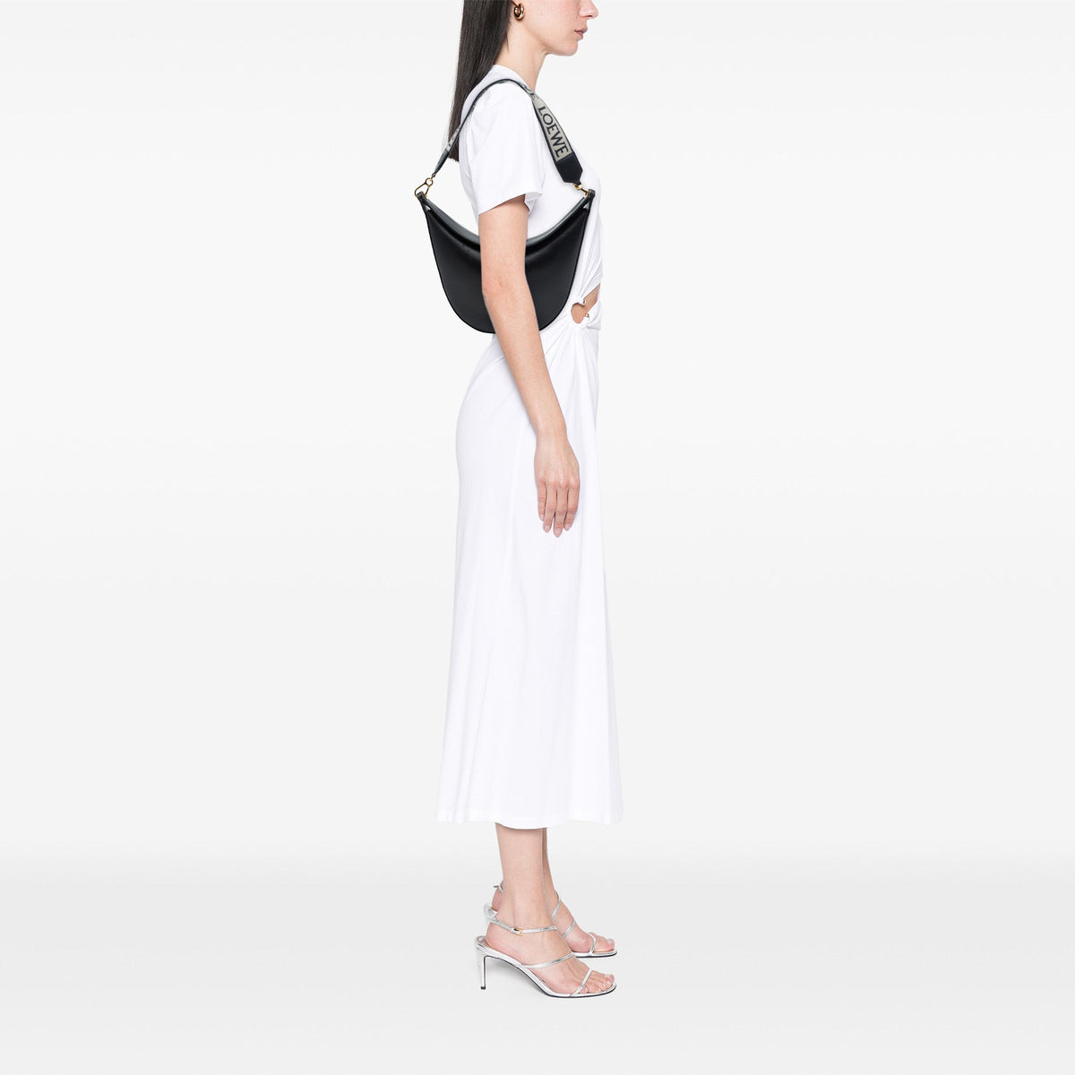 LOEWE Small Leather Luna Hobo — Black