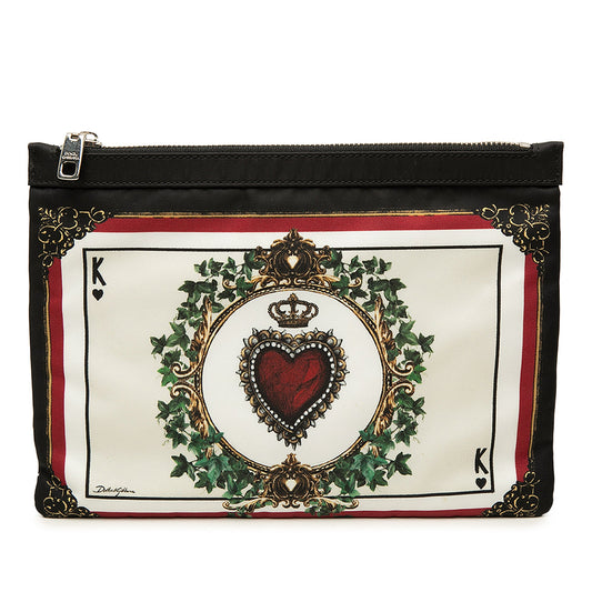Dolce & Gabbana Nylon King of Hearts Playing Card Clutch