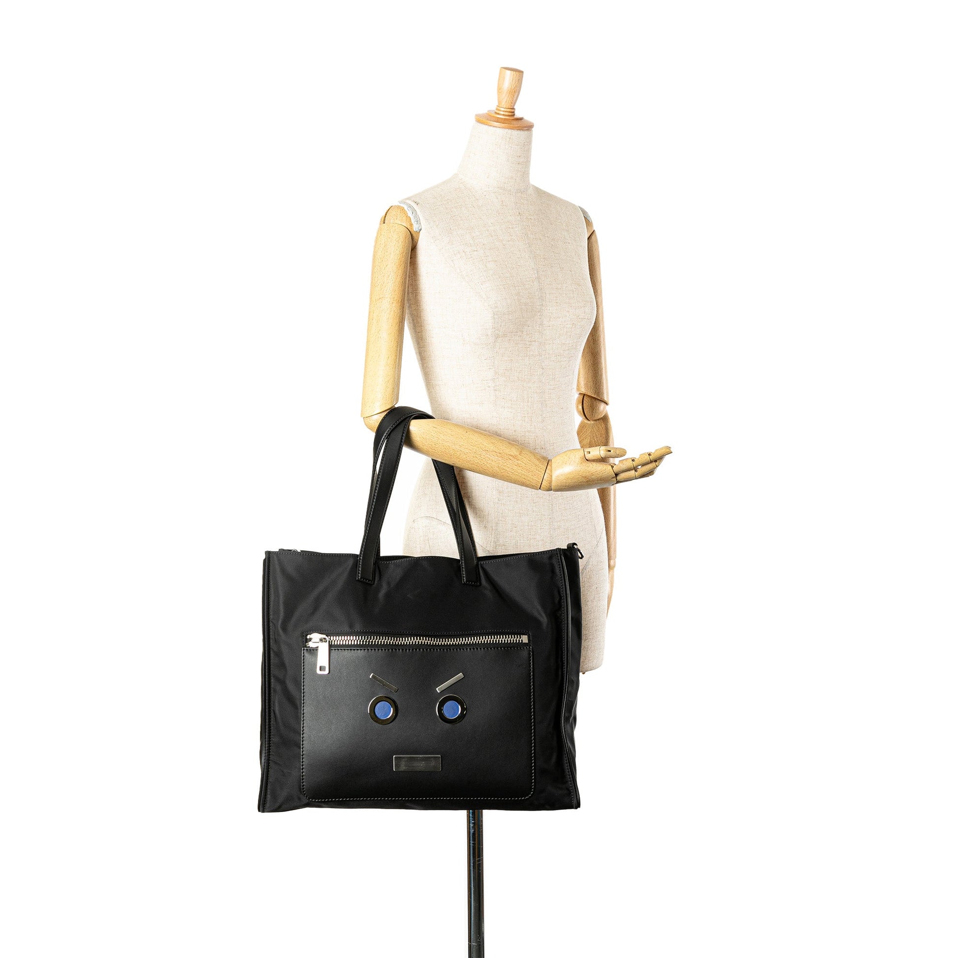 Fendi Large Nylon Fendi Faces Tote