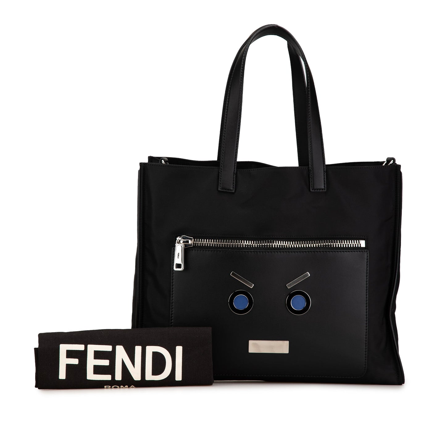 Fendi Large Nylon Fendi Faces Tote