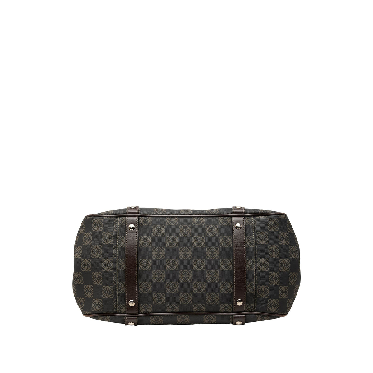 LOEWE Anagram Coated Canvas Tote — Brown
