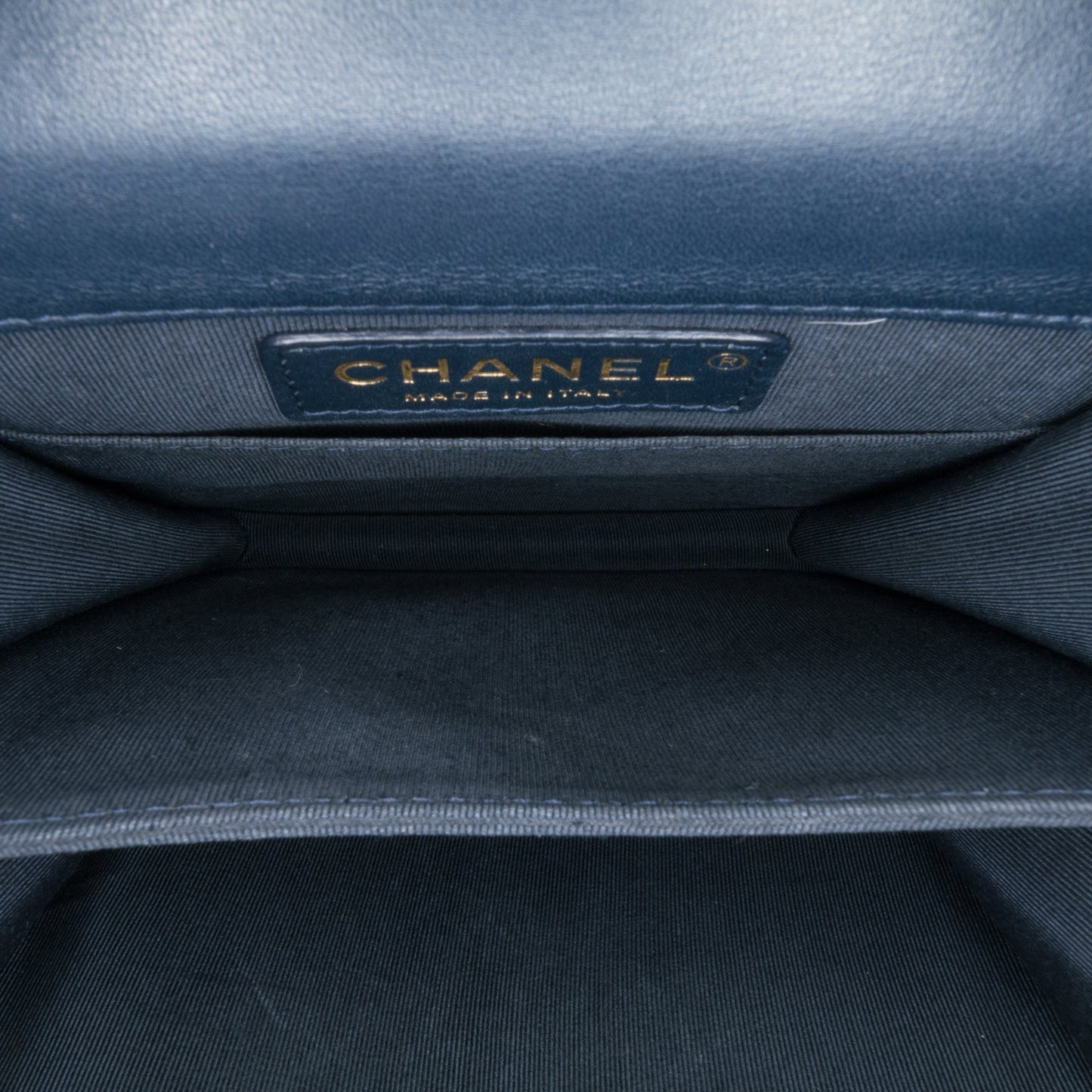 Chanel Paris New York Metallic Lambskin Striped North South Boy Flap