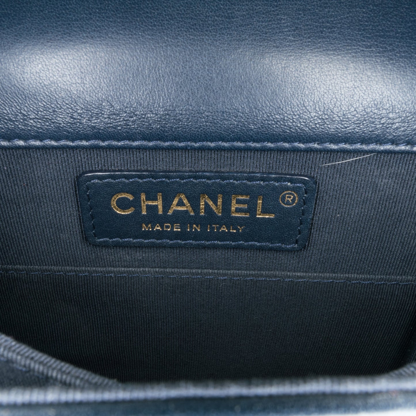 Chanel Paris New York Metallic Lambskin Striped North South Boy Flap