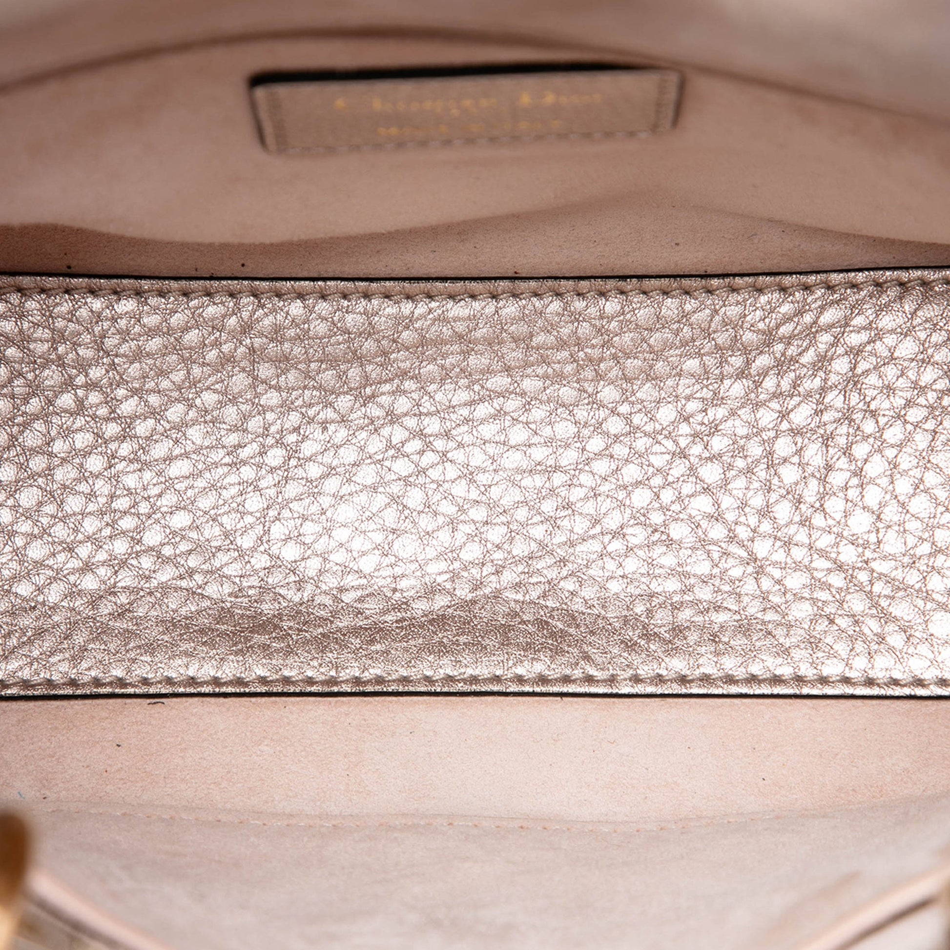 Dior Small Metallic Grained Calfskin Cannage Supple Lady Dior