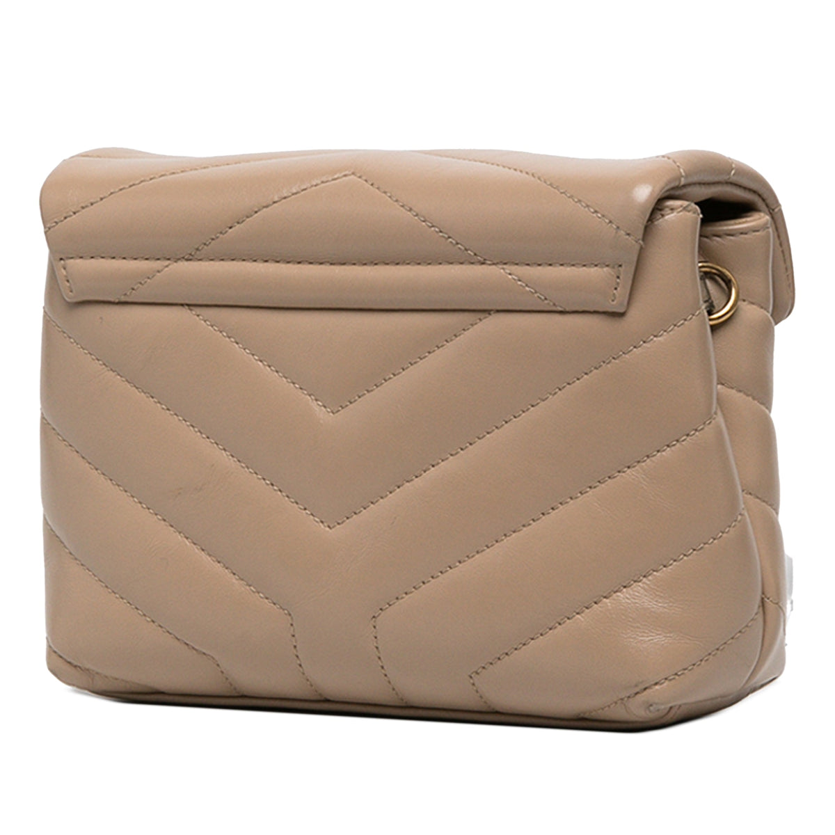 Saint Laurent Toy Matelasse Calfskin Monogram LouLou Crossbody — Beige