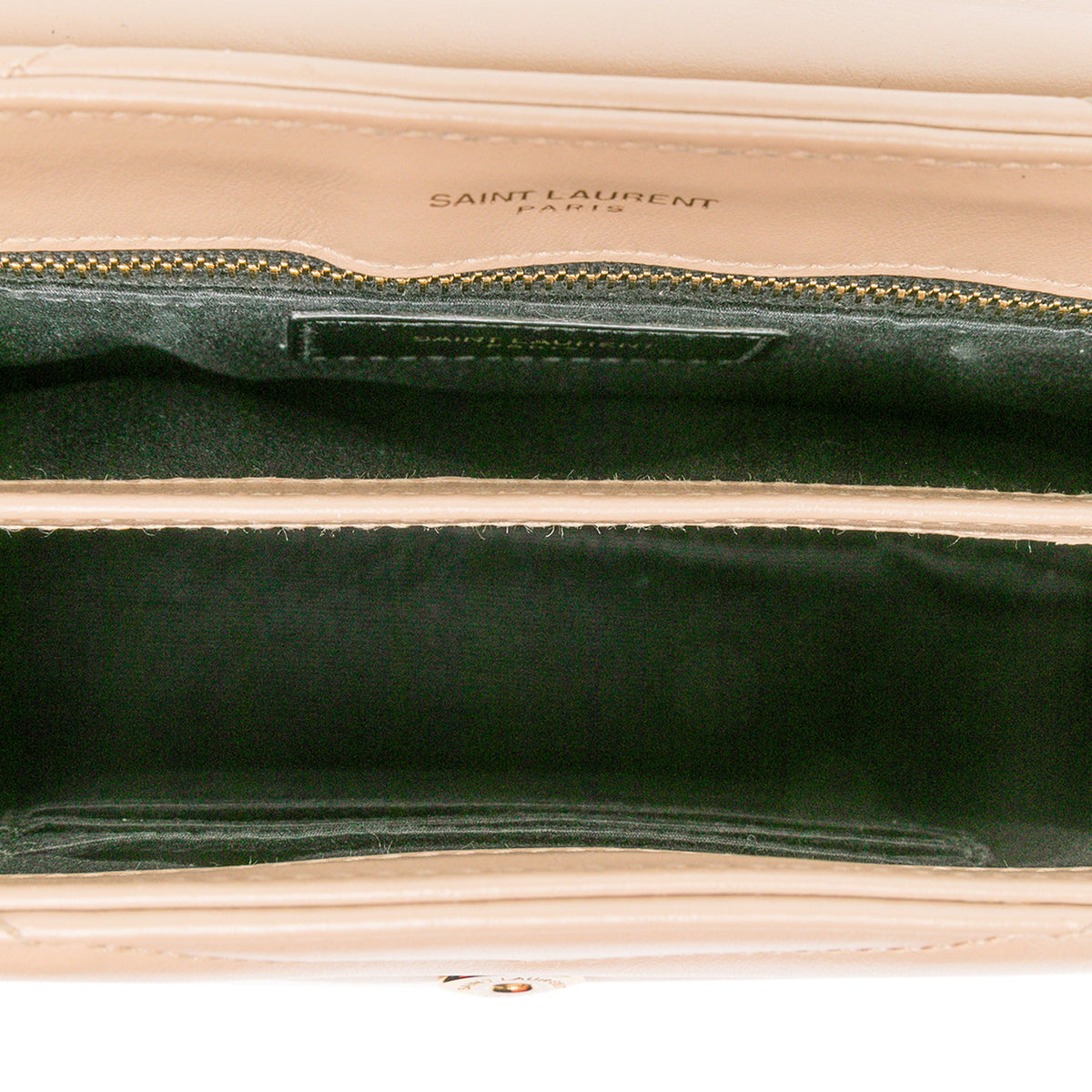Saint Laurent Toy Matelasse Calfskin Monogram LouLou Crossbody — Beige