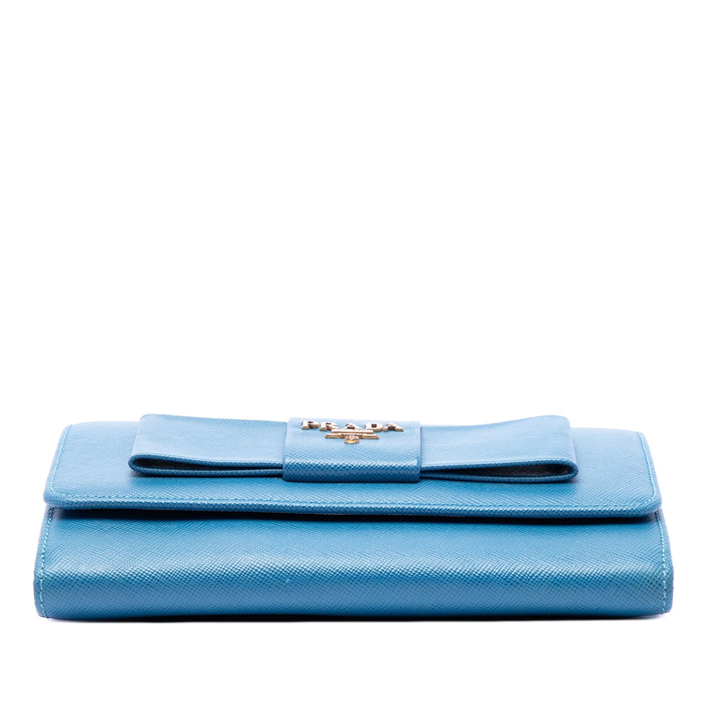 Prada Saffiano Lux Bow Wallet On Strap