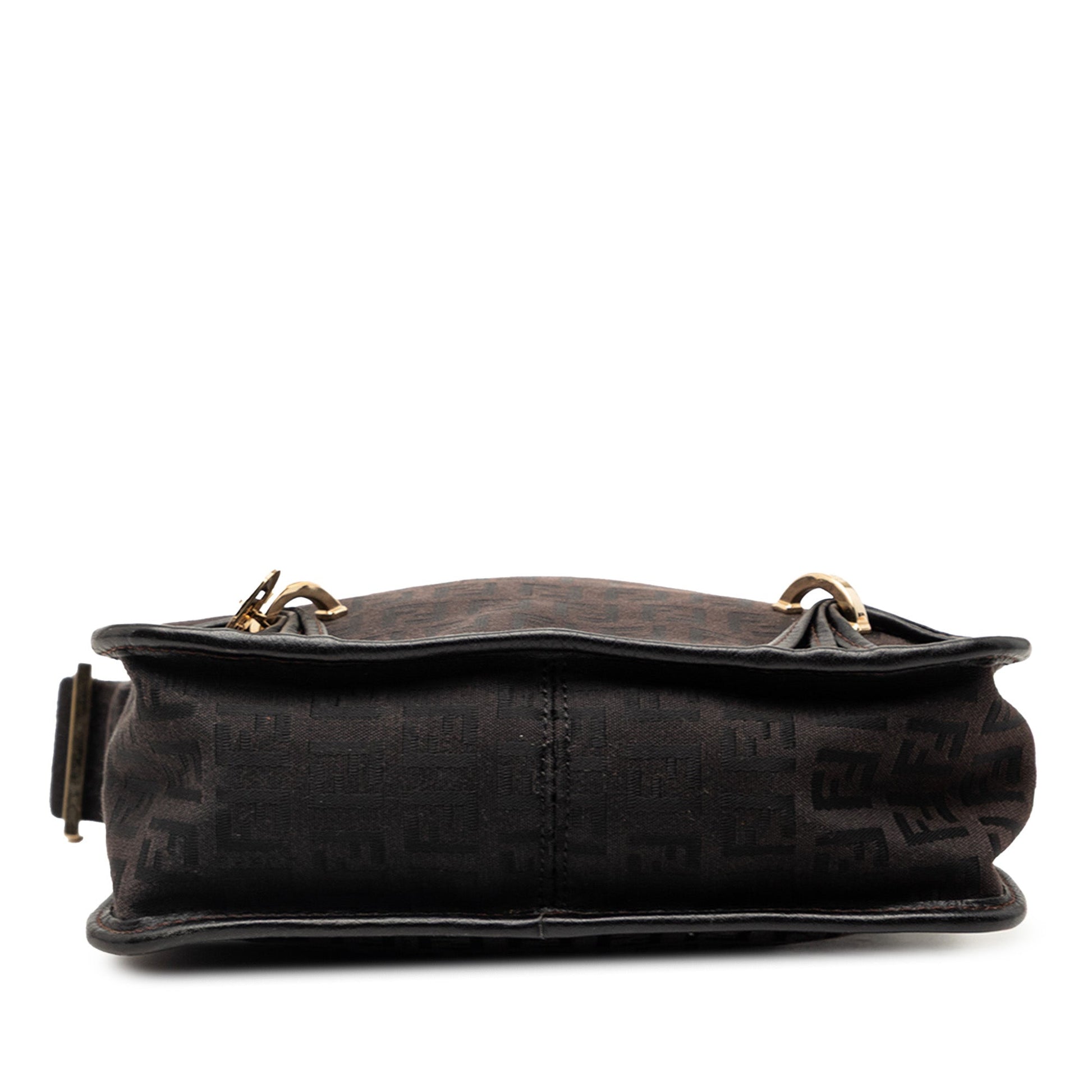 Fendi Small Zucchino Canvas F Charm Crossbody