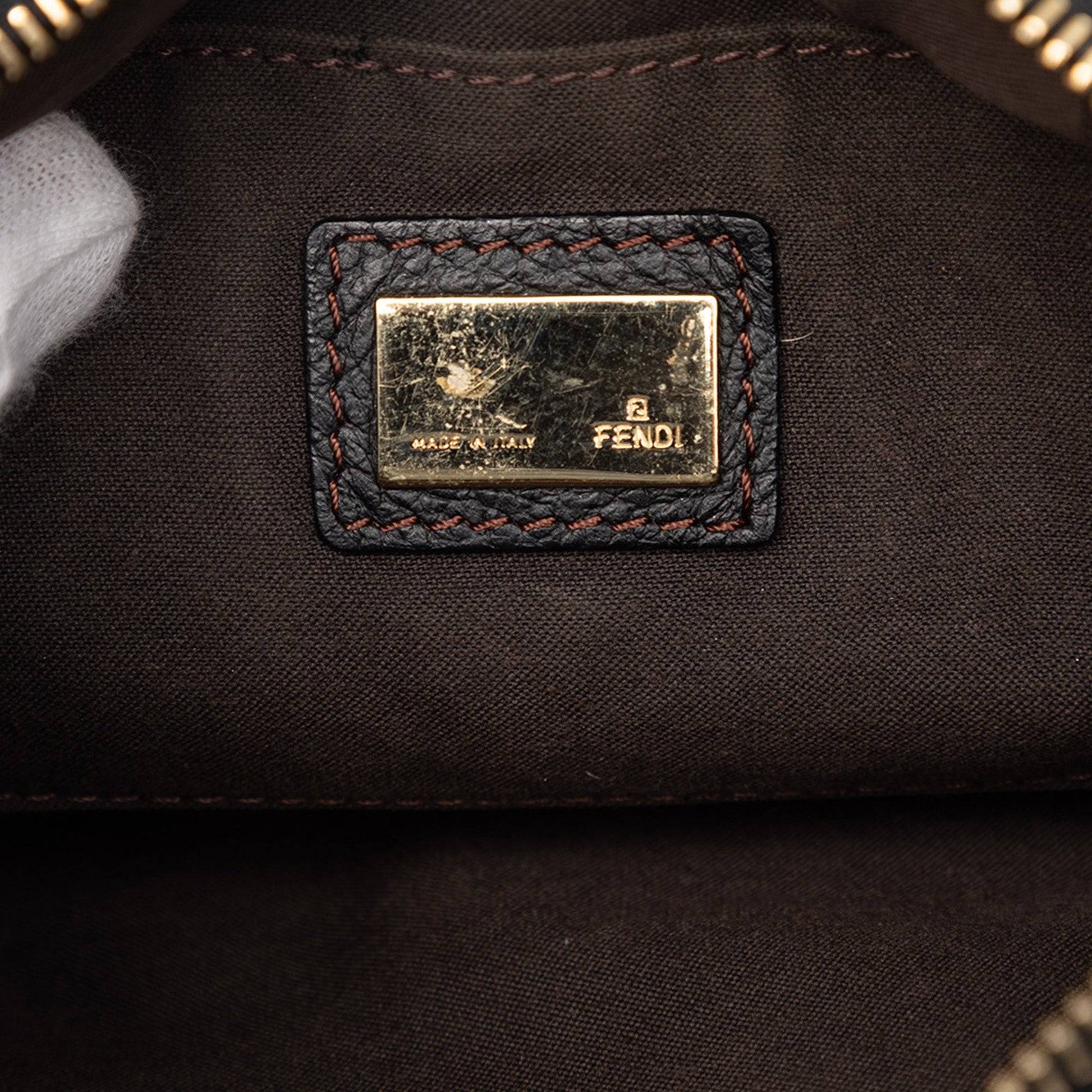 Fendi Small Zucchino Canvas F Charm Crossbody