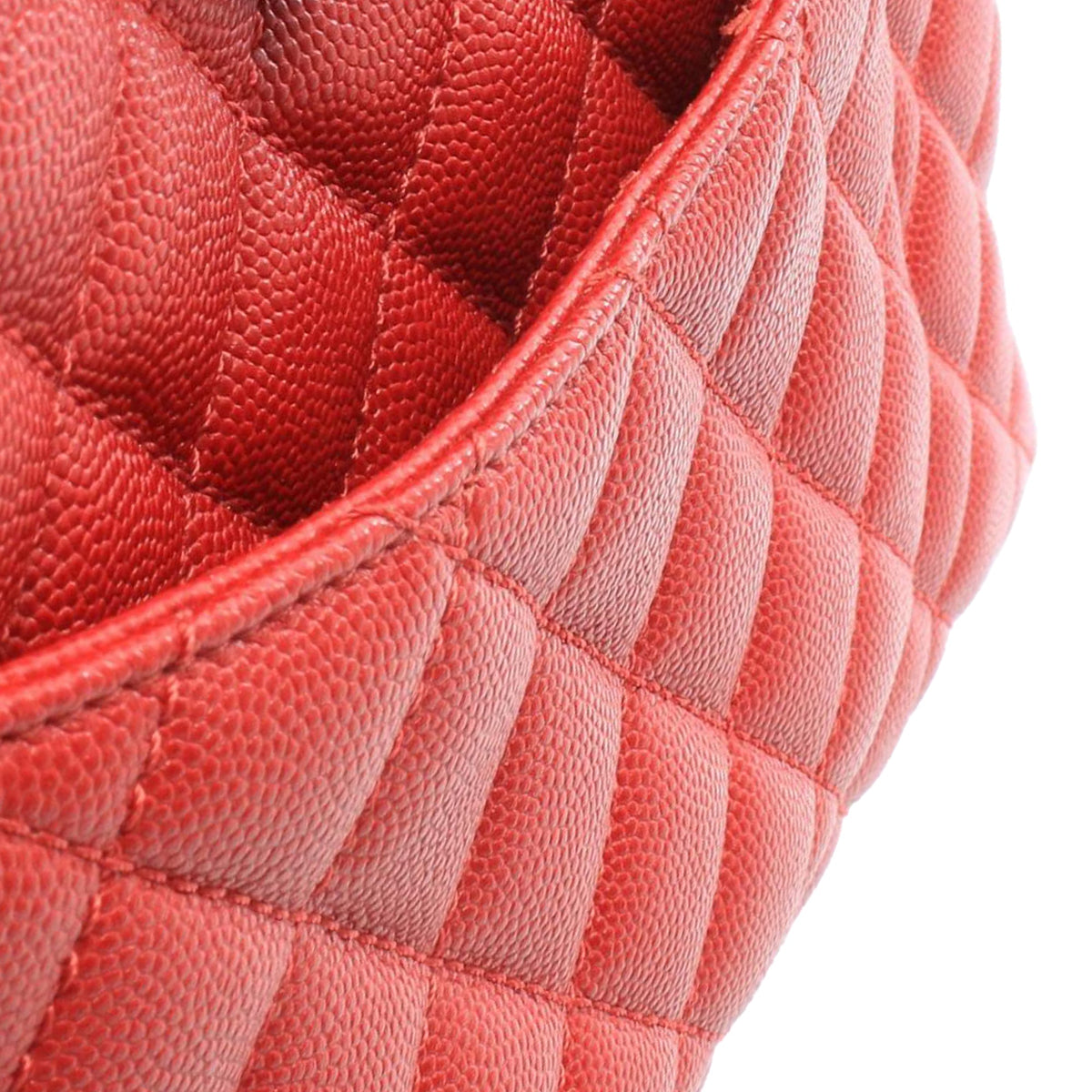 Chanel Small Quilted Caviar Coco Top Handle Bag — Red