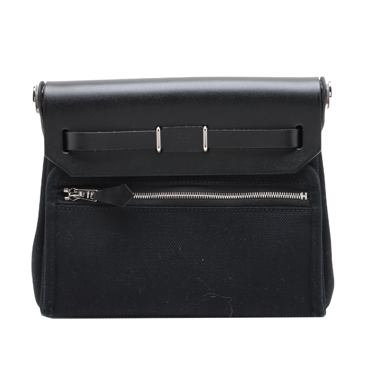 Hermès Military Toile and Vache Hunter Herbag Zip 20