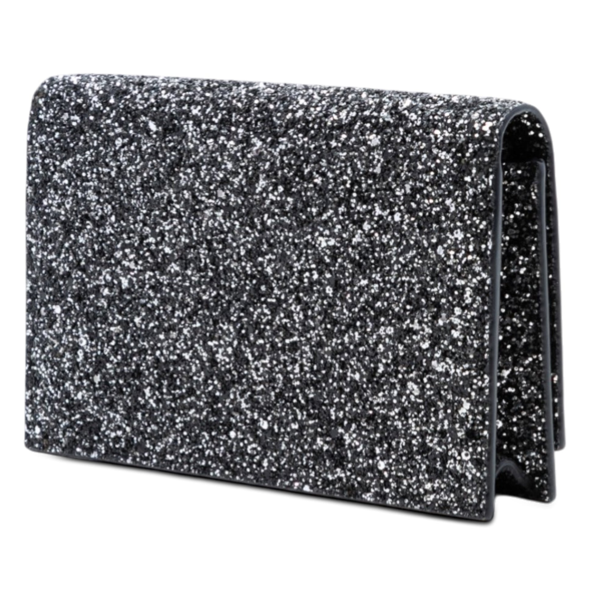 Saint Laurent Metallic Glitter Monogram Kate Tassel Chain Wallet