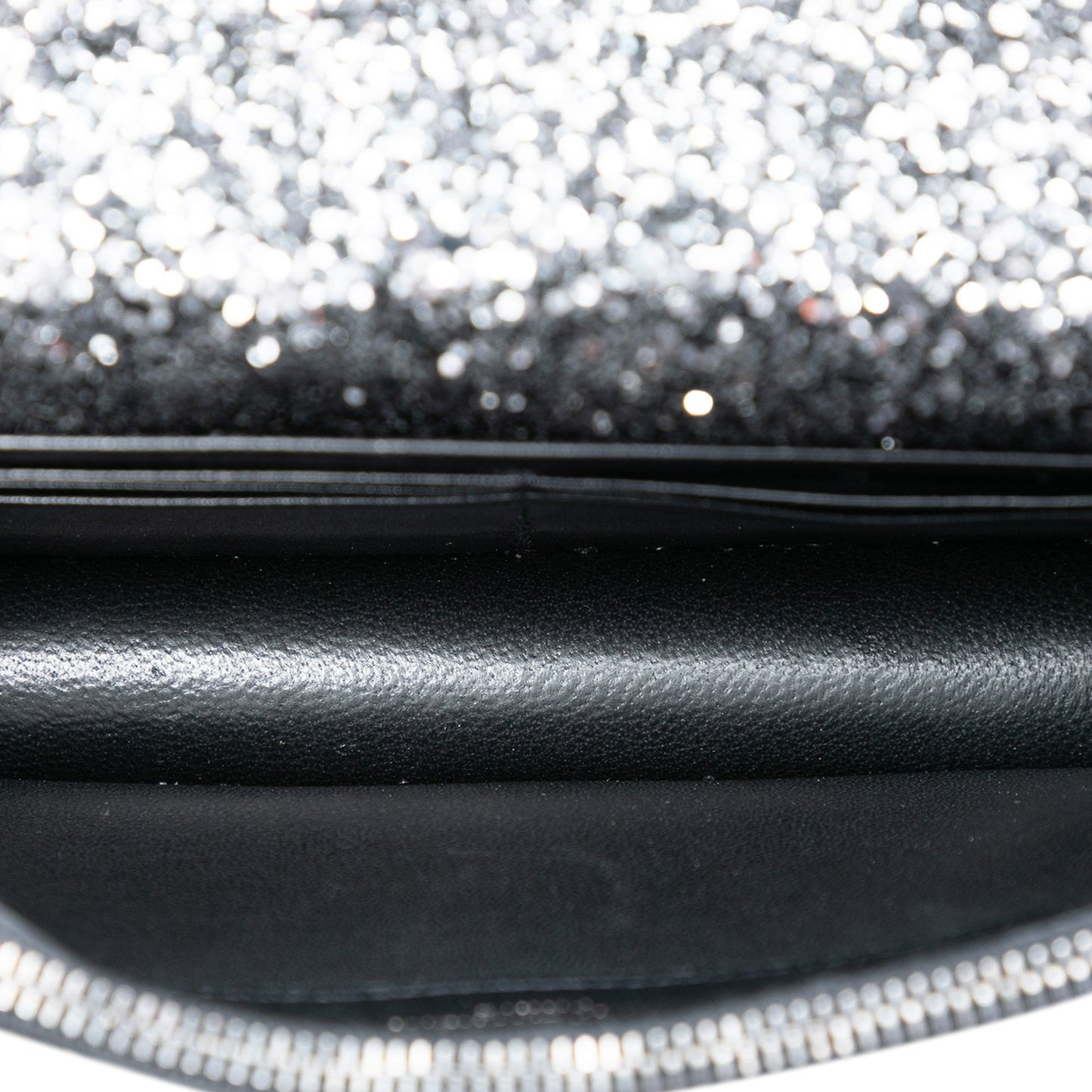 Saint Laurent Metallic Glitter Monogram Kate Tassel Chain Wallet