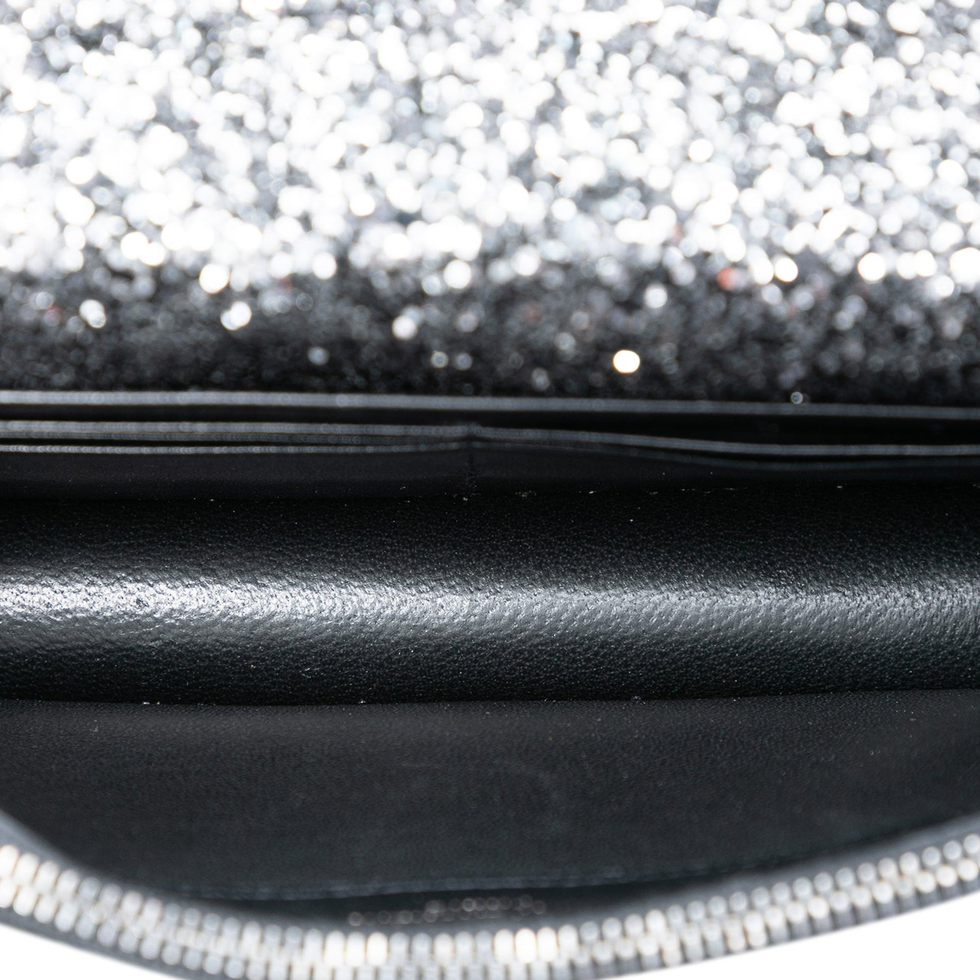 Saint Laurent Metallic Glitter Monogram Kate Tassel Chain Wallet