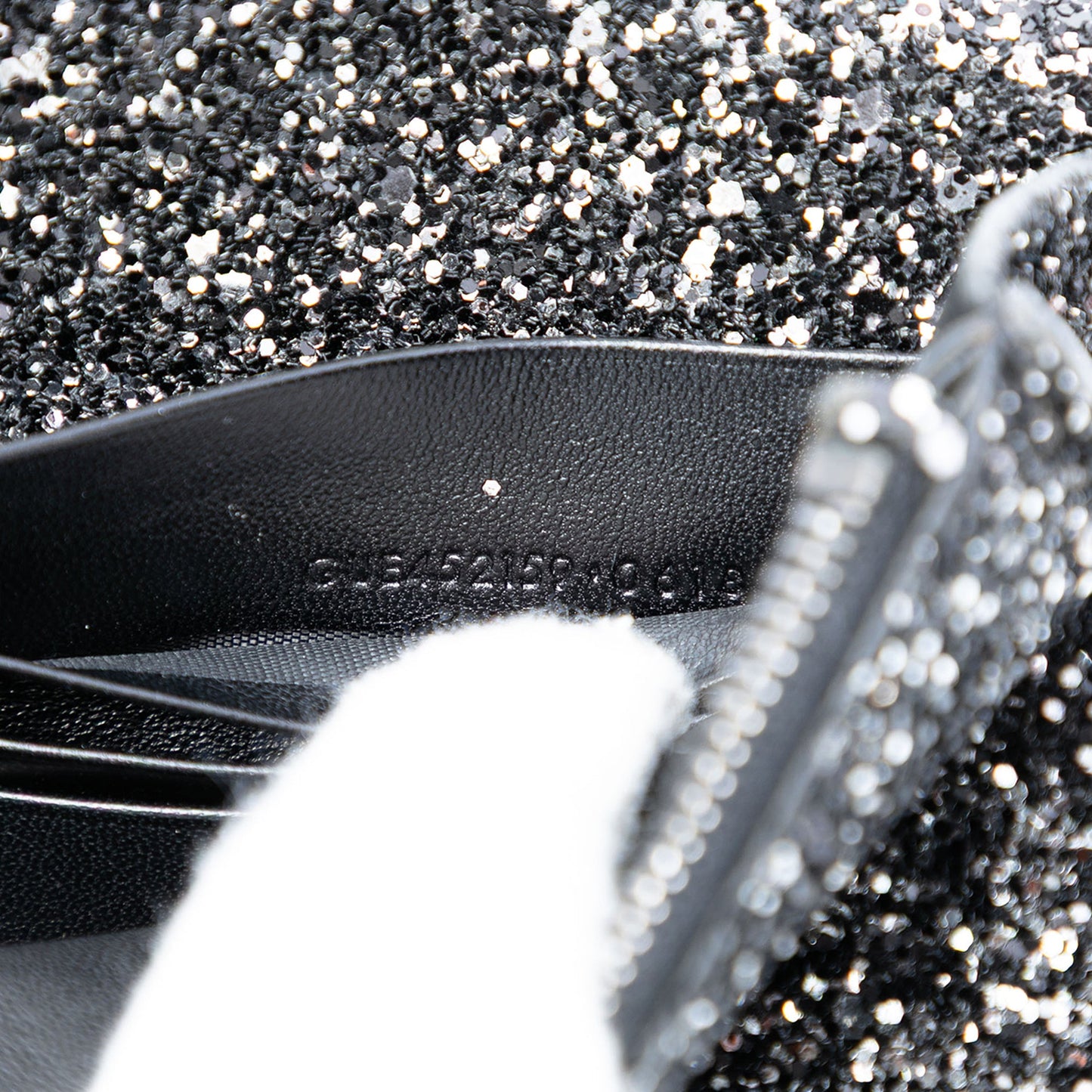 Saint Laurent Metallic Glitter Monogram Kate Tassel Chain Wallet