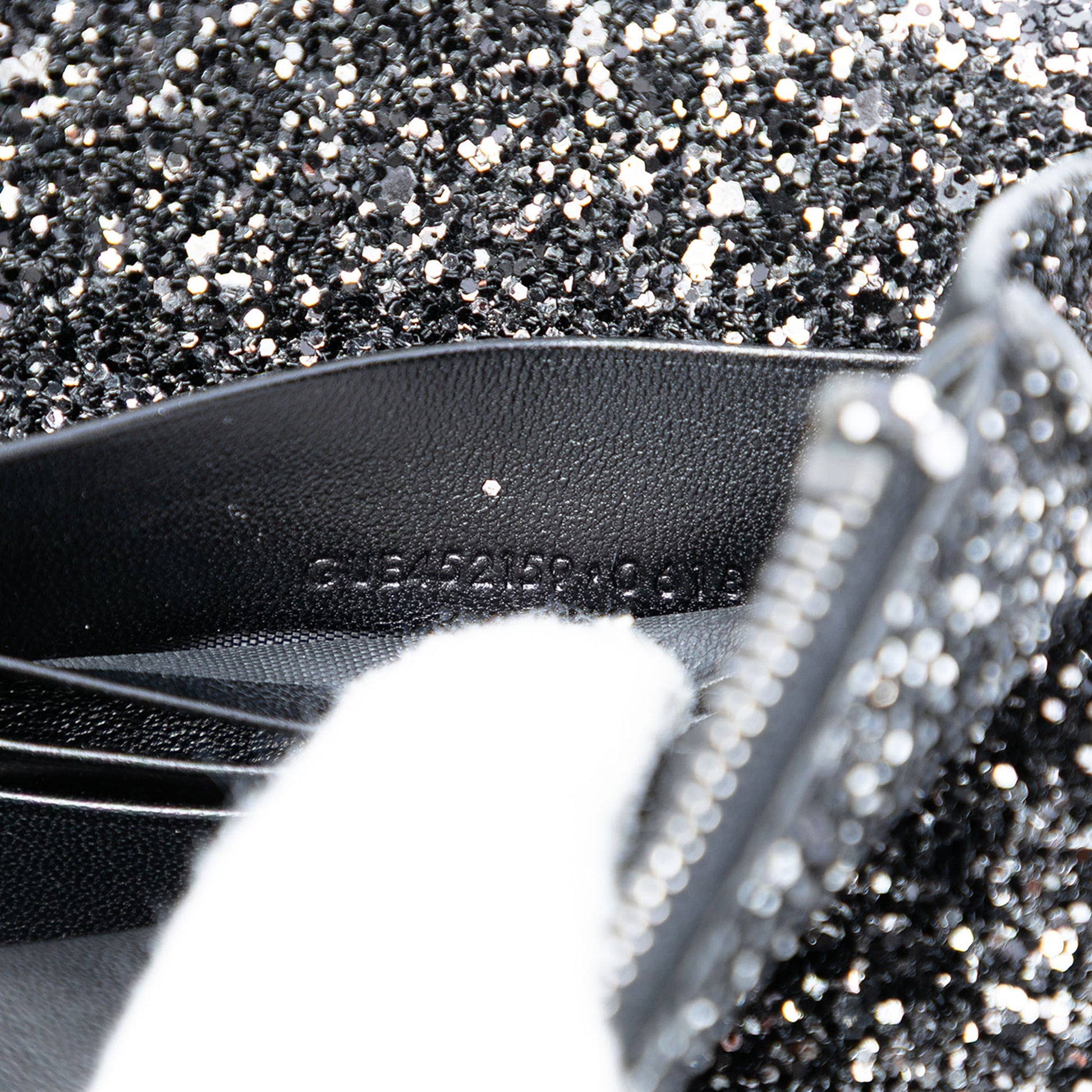 Saint Laurent Metallic Glitter Monogram Kate Tassel Chain Wallet