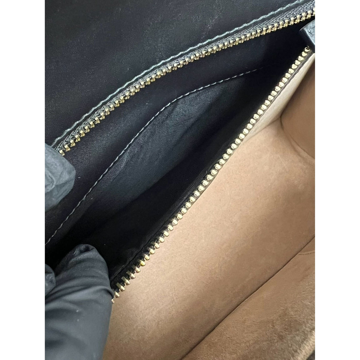 Gucci Small Calfskin Web Sylvie Satchel — Black