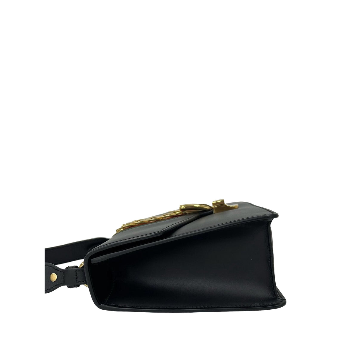 Gucci Small Calfskin Web Sylvie Satchel — Black