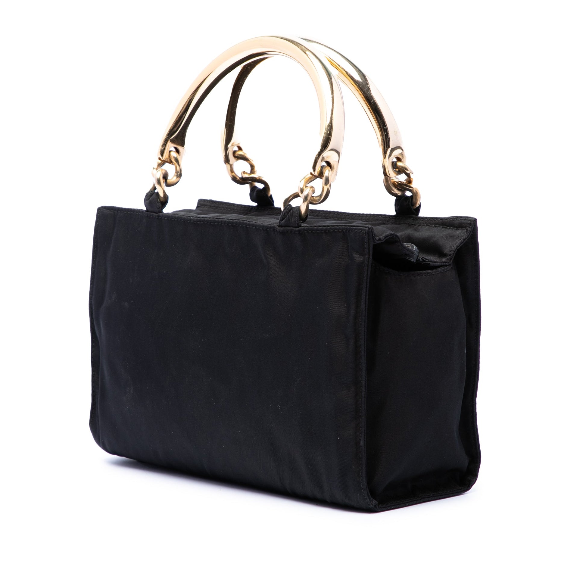 Prada Tessuto Metal Handle Bag