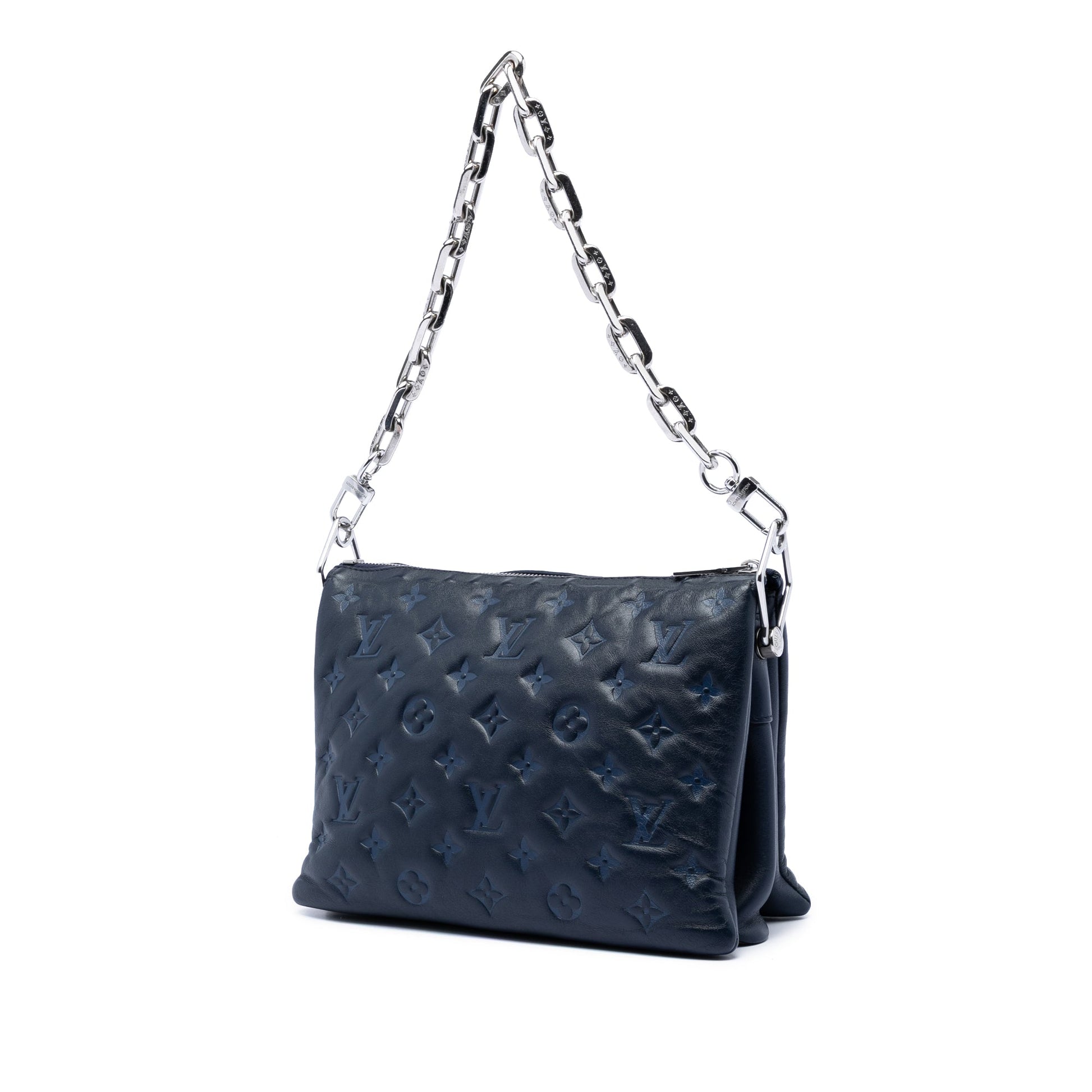 Louis Vuitton Monogram Embossed Puffy Lambskin Coussin PM