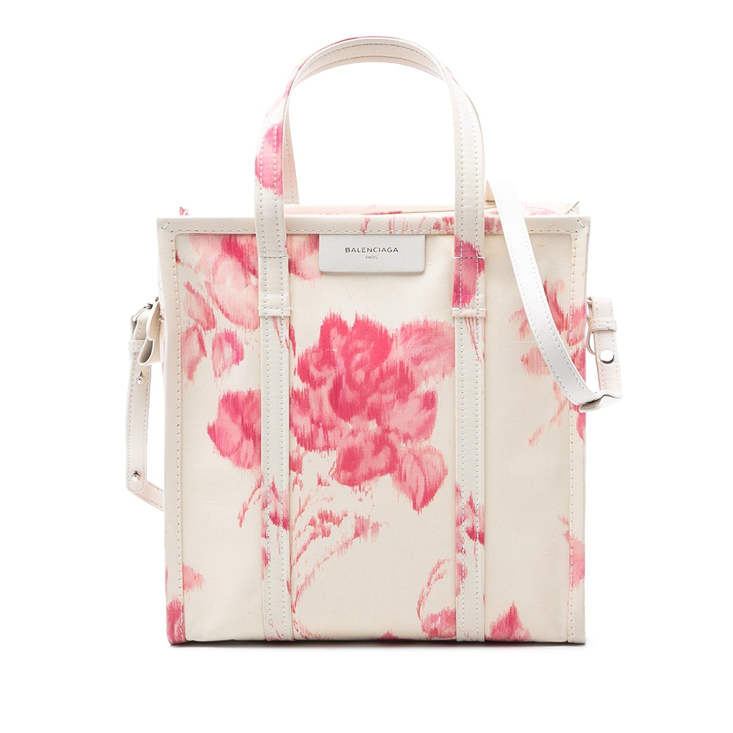 Balenciaga S Floral Printed Silk Bazar Shopper Tote